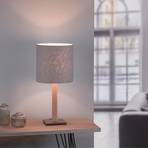 Quitani asztali lámpa Elif, filc, szögletes, natúr tölgyfa
