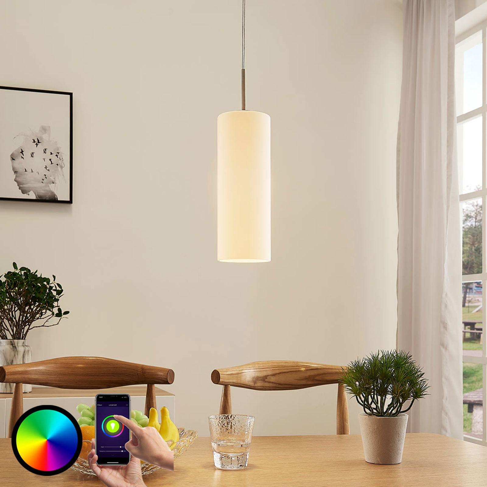 Lindby Smart LED hanglamp Felice met RGB-lamp
