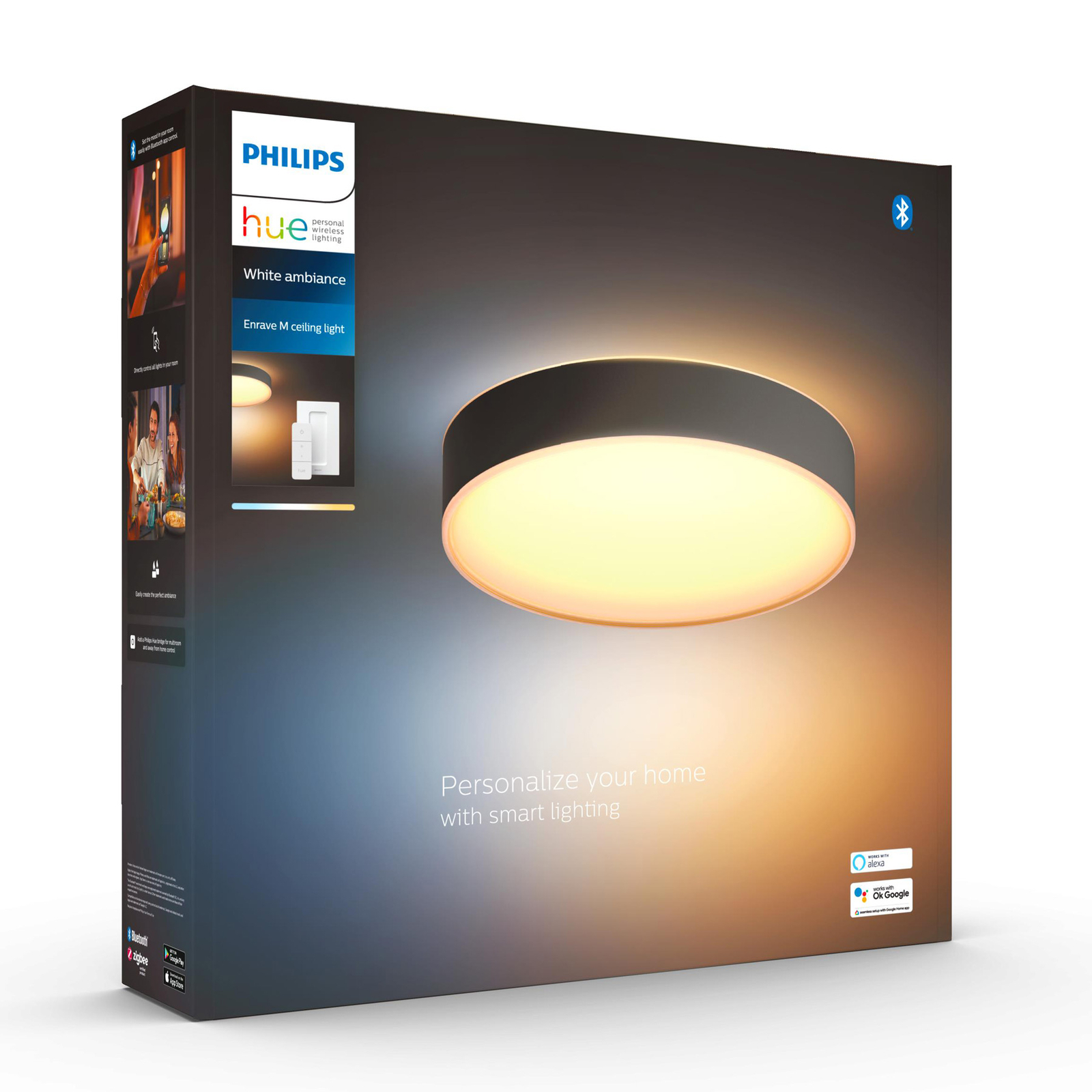 Philips Hue Enrave LED plafondlamp 38,1cm zwart