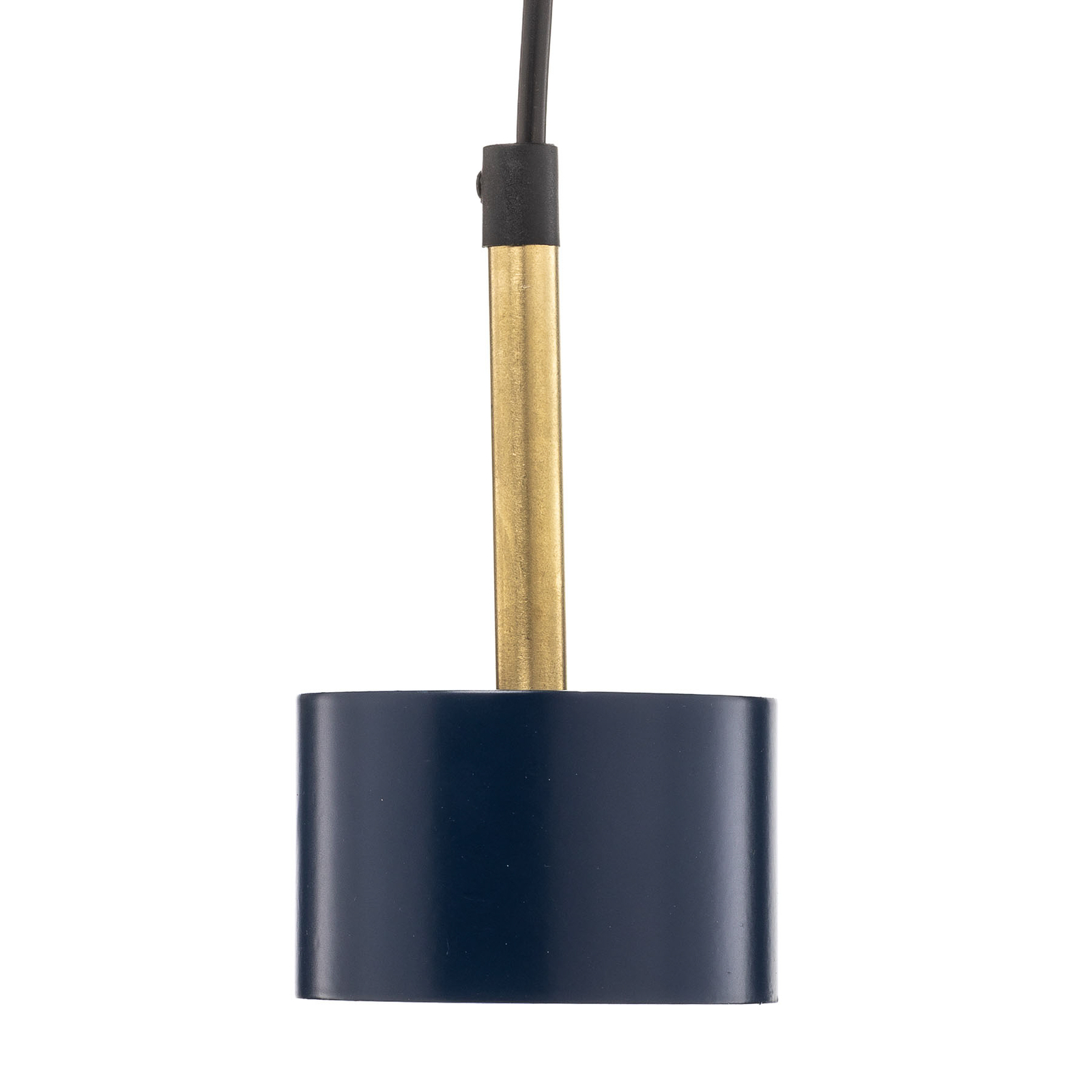 Arena hanging light long three-bulb, blue and gold