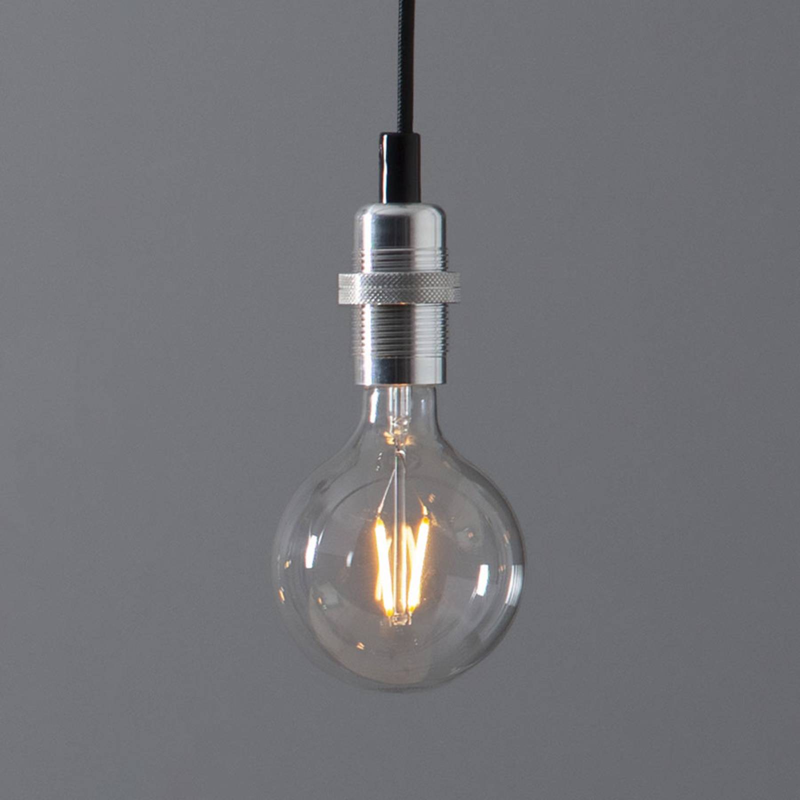 Star Trading Fade E14 socket with cable, silver-coloured - Hanging Light - Black