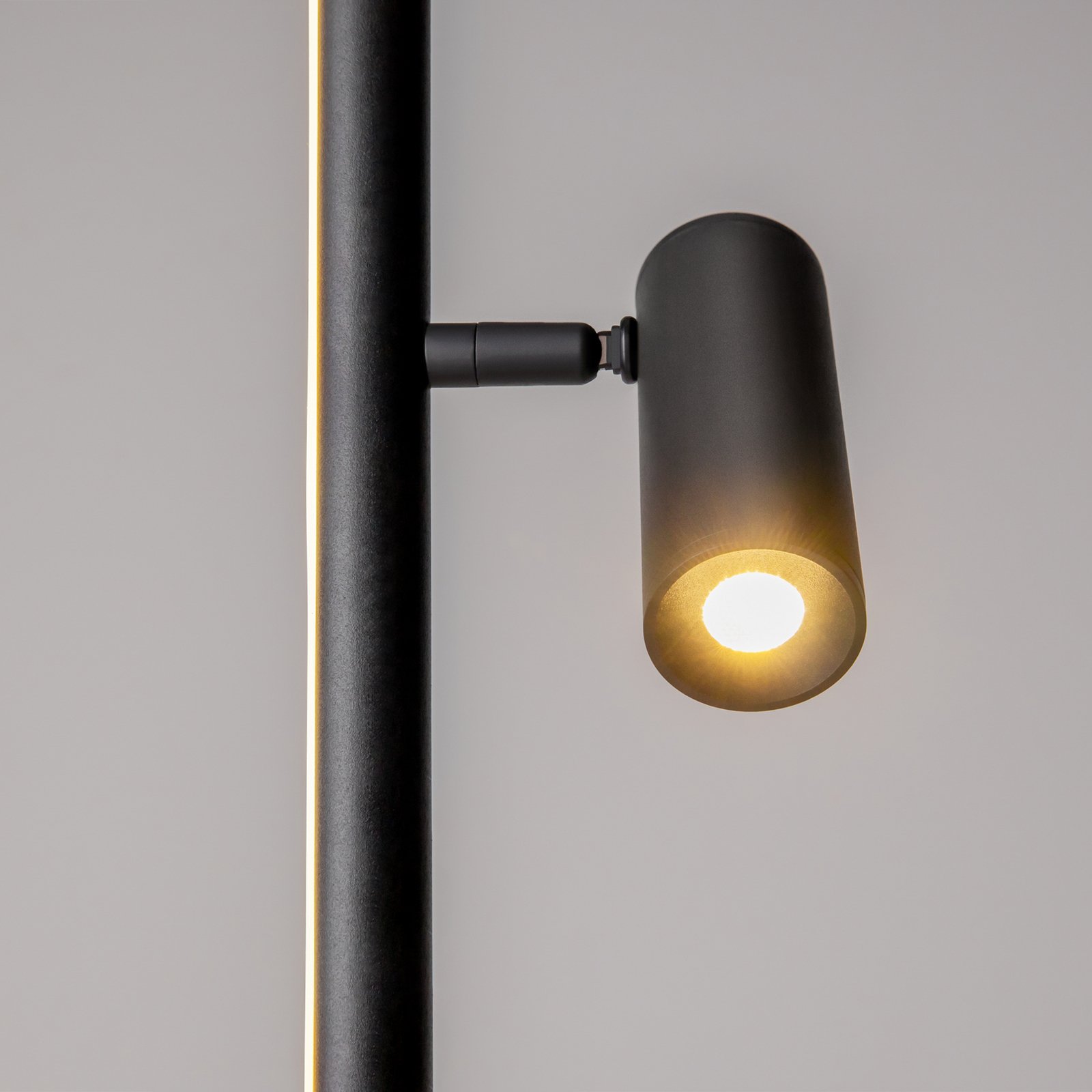 Maytoni LED-Stehleuchte Thin, μαύρο, αλουμίνιο, ύψος 155 cm, dim