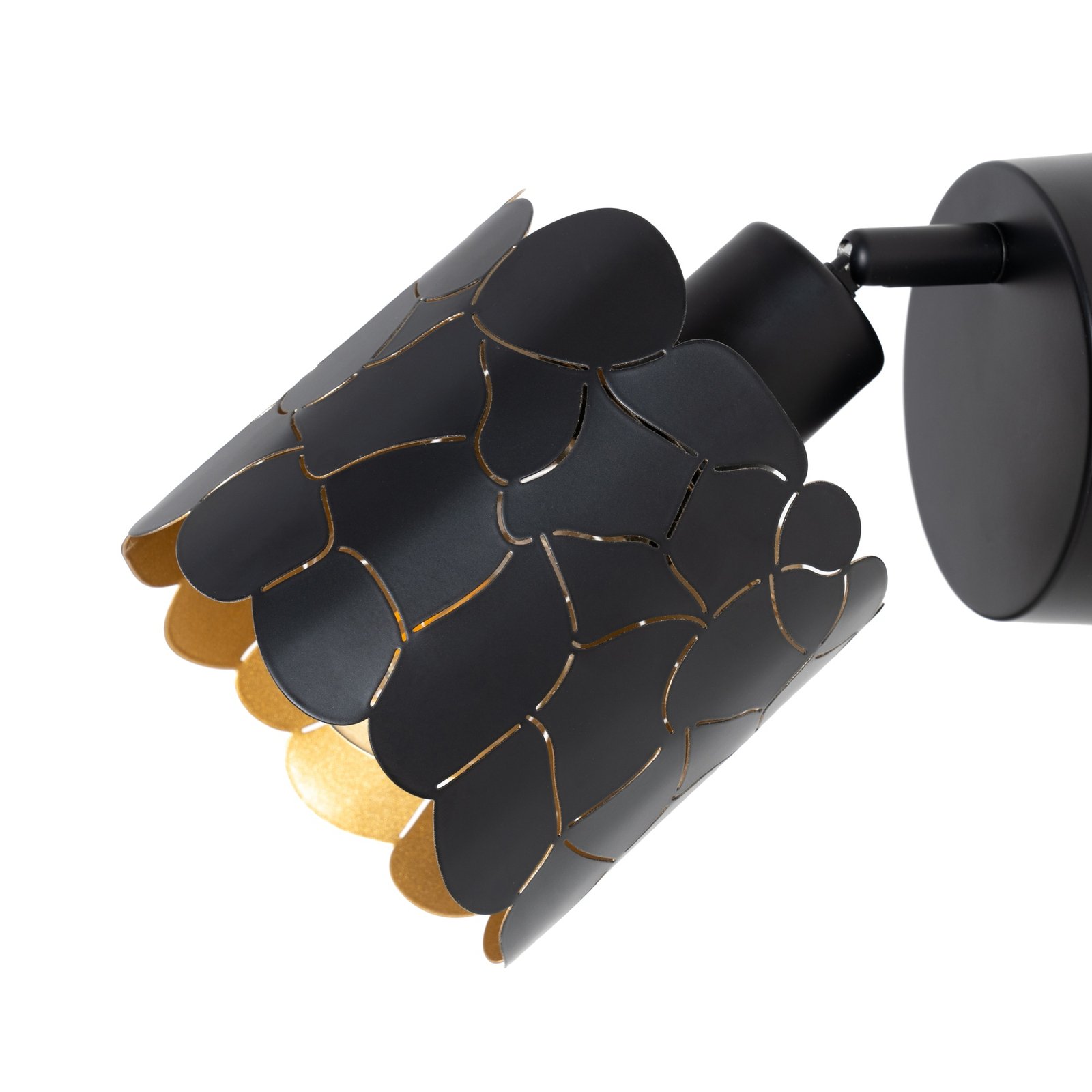 Aralena Wandleuchte Ø 12 cm einflammig schwarz/gold - Lindby