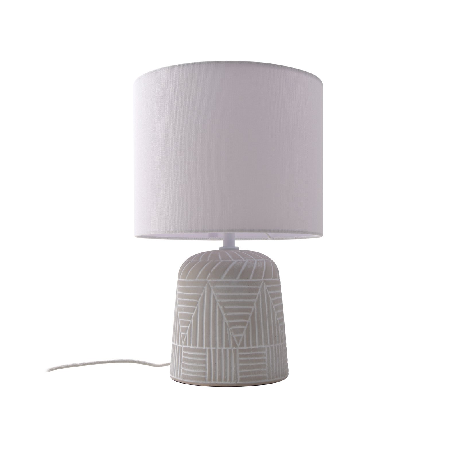 Lindby Thalassia tafellamp keramiek/linnen Ø26cm