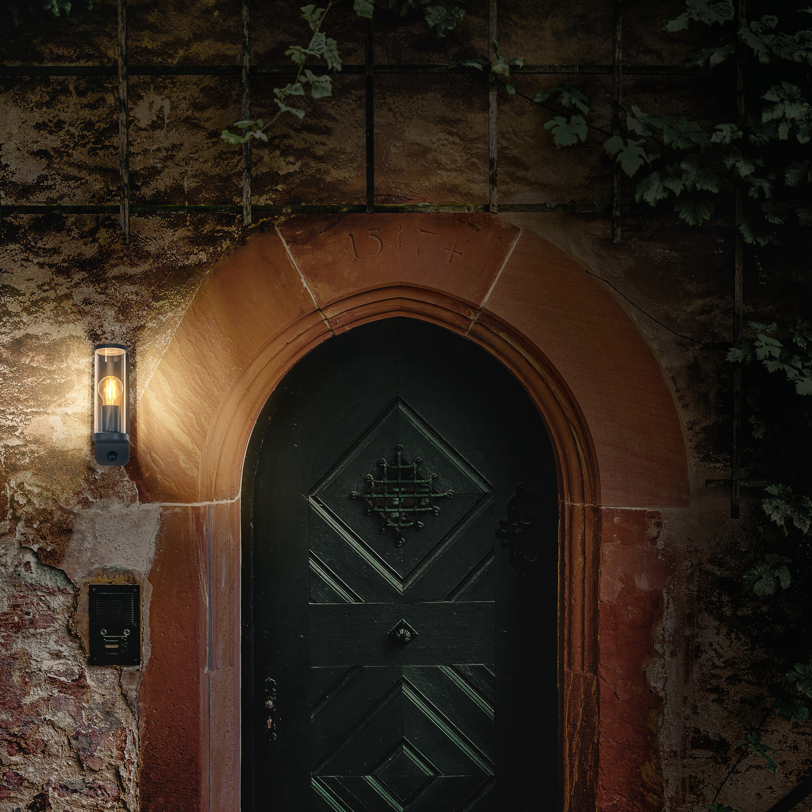 Candeeiro de parede OSRAM ENDURA CLASSIC TUBULAR, sensor, cinza escuro Candeeiro de parede OSRAM ENDURA CLASSIC TUBULAR, sensor, cinza escuro