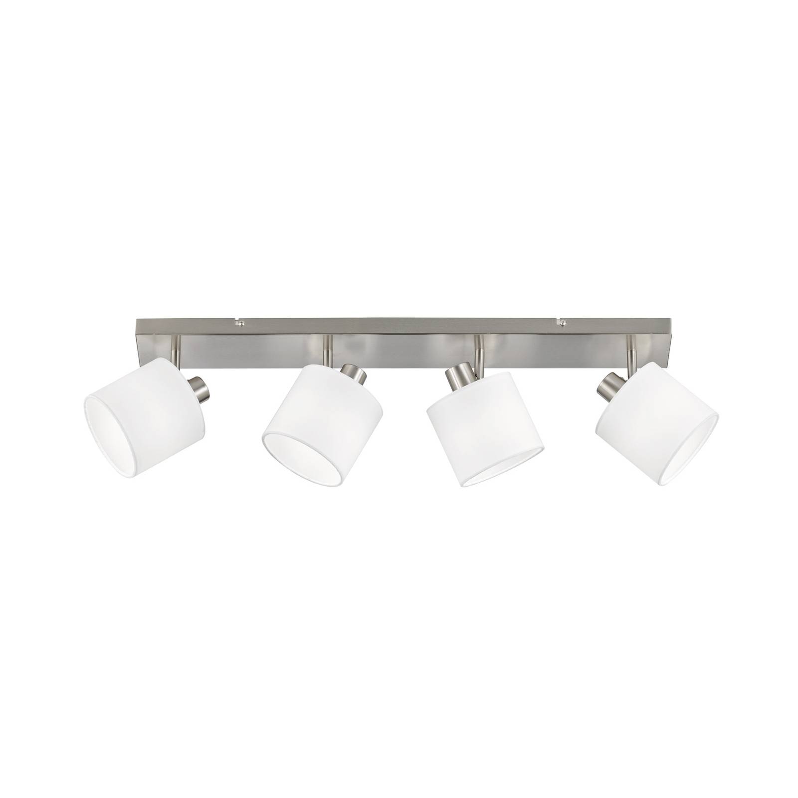 Deckenstrahler Tommy, nickel/weiß, Länge 70 cm, 4-flg.