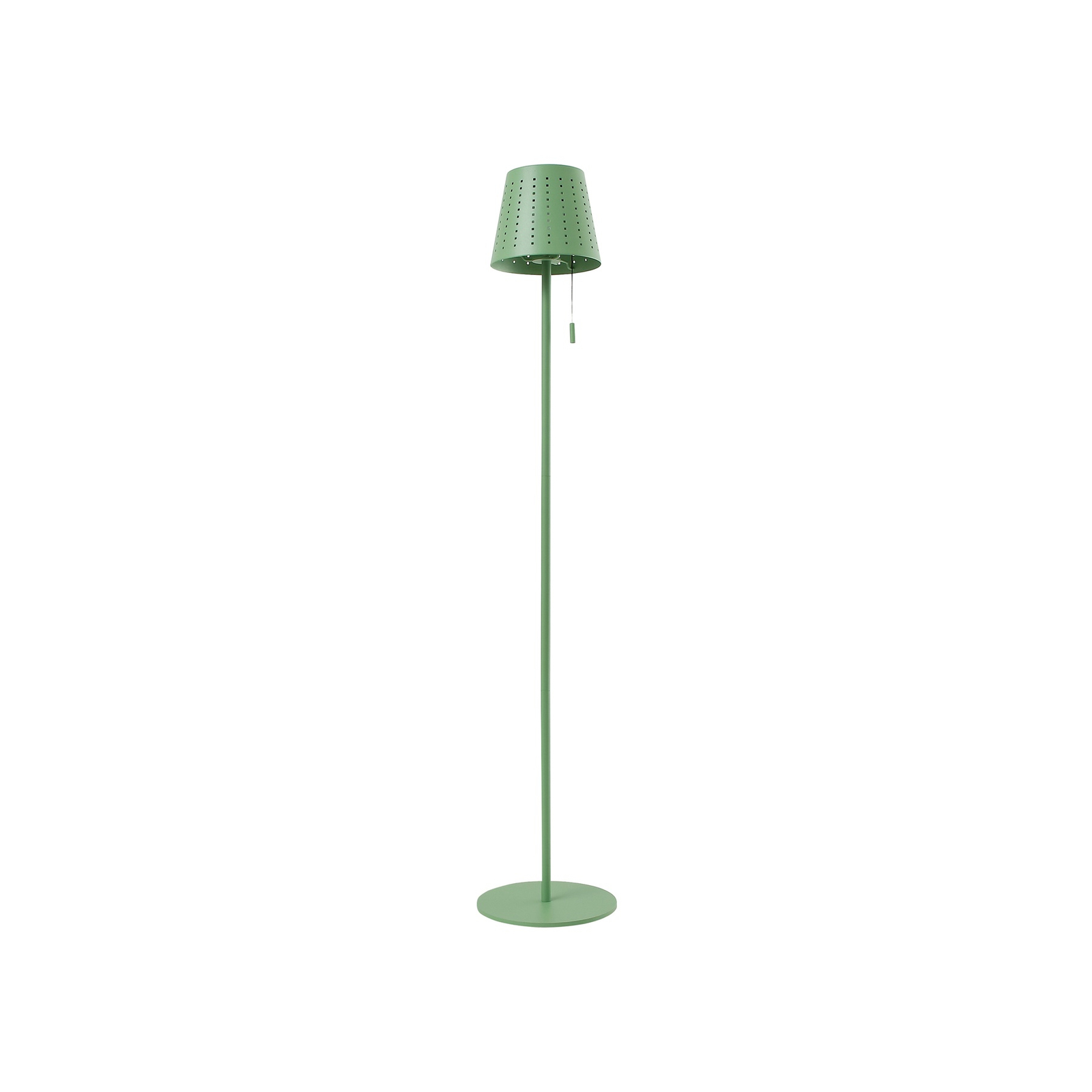 Lindby LED vloerlamp op zonne-energie Hilario, groen, ijzer, oplaadbare