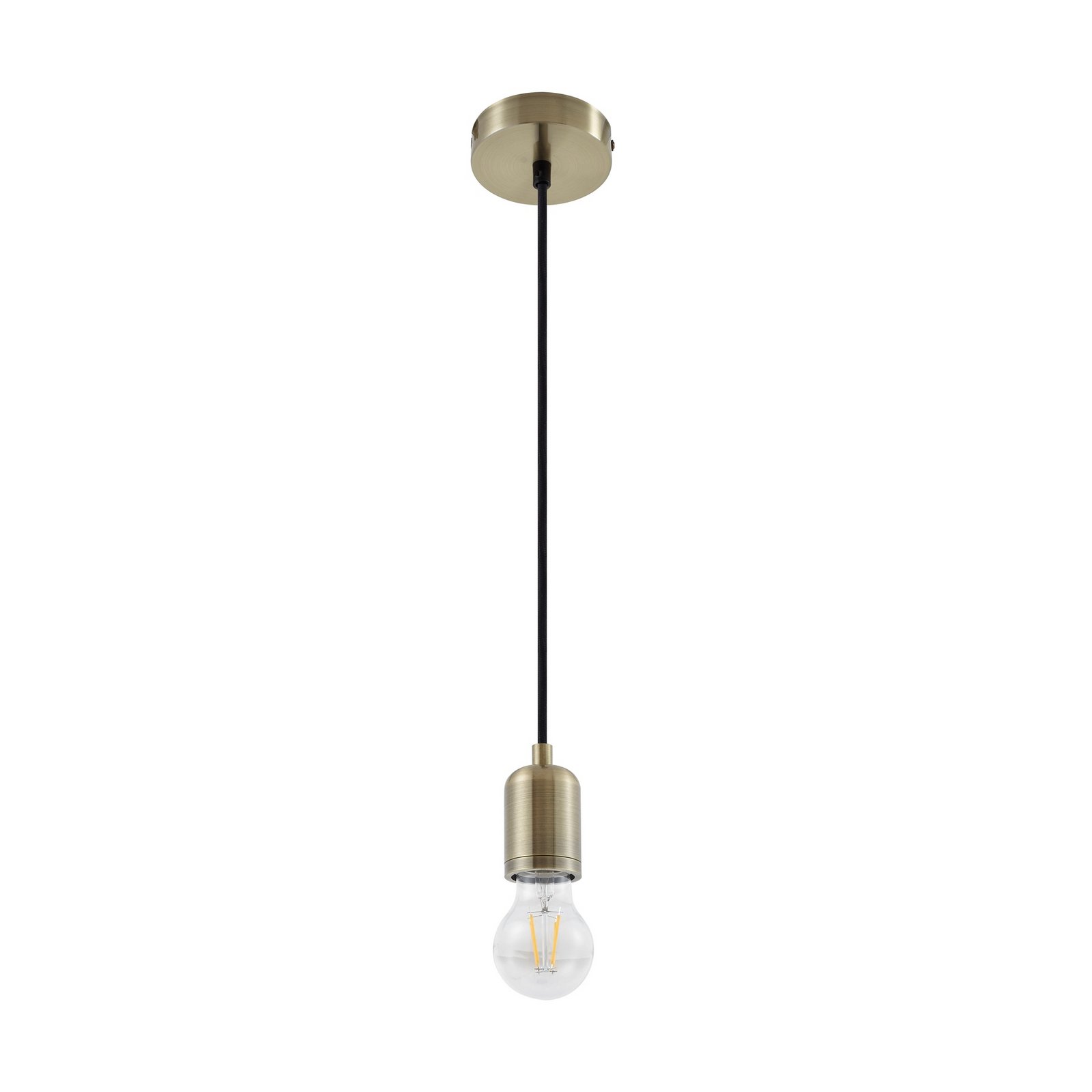 Hattie pendant light, E27 socket, Ø 4.7 cm, brass, metal - Lindby