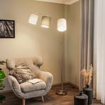 Lindby Nanika Stehleuchte, nickel/grau/taupe