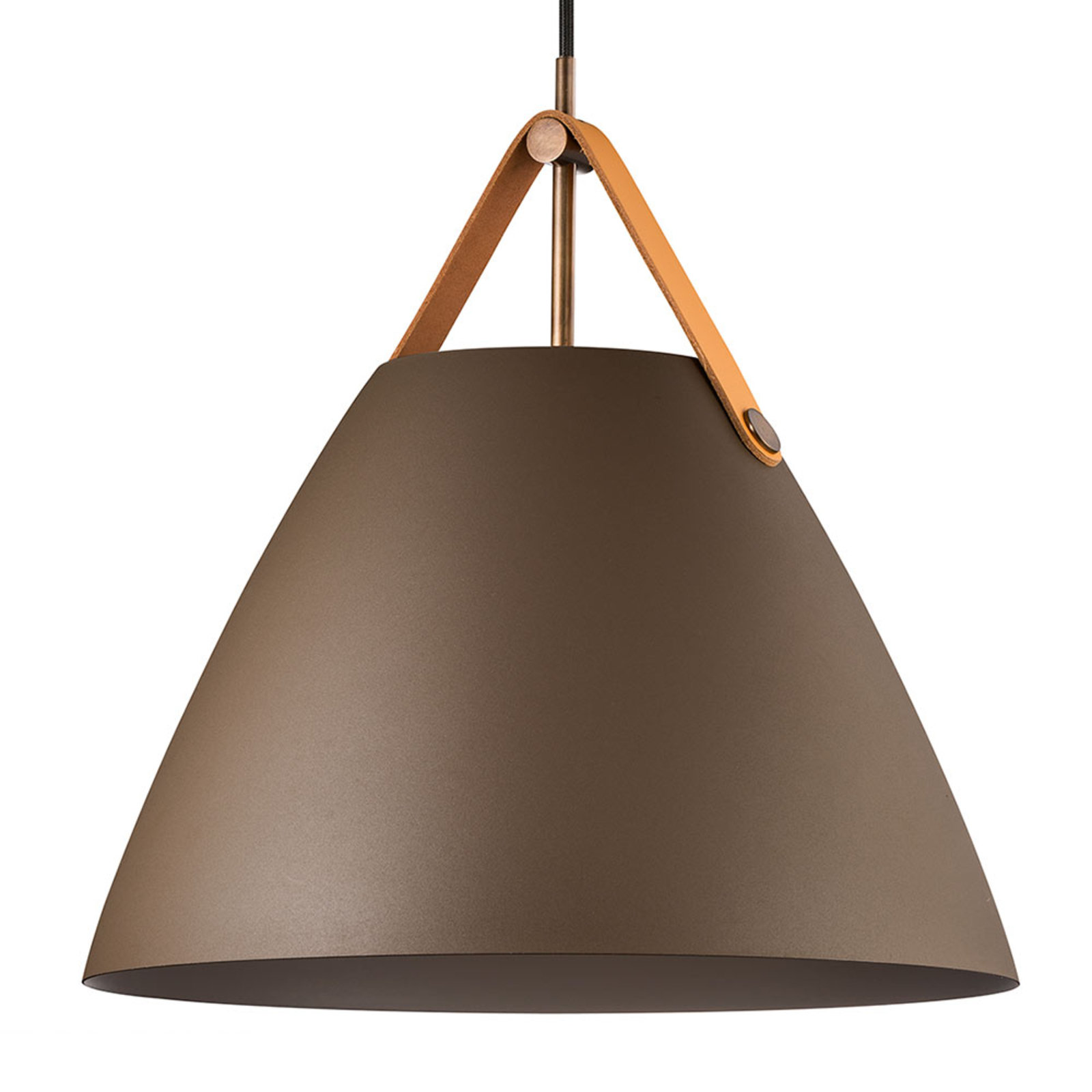 Hängeleuchte Strap mit Metallschirm beige