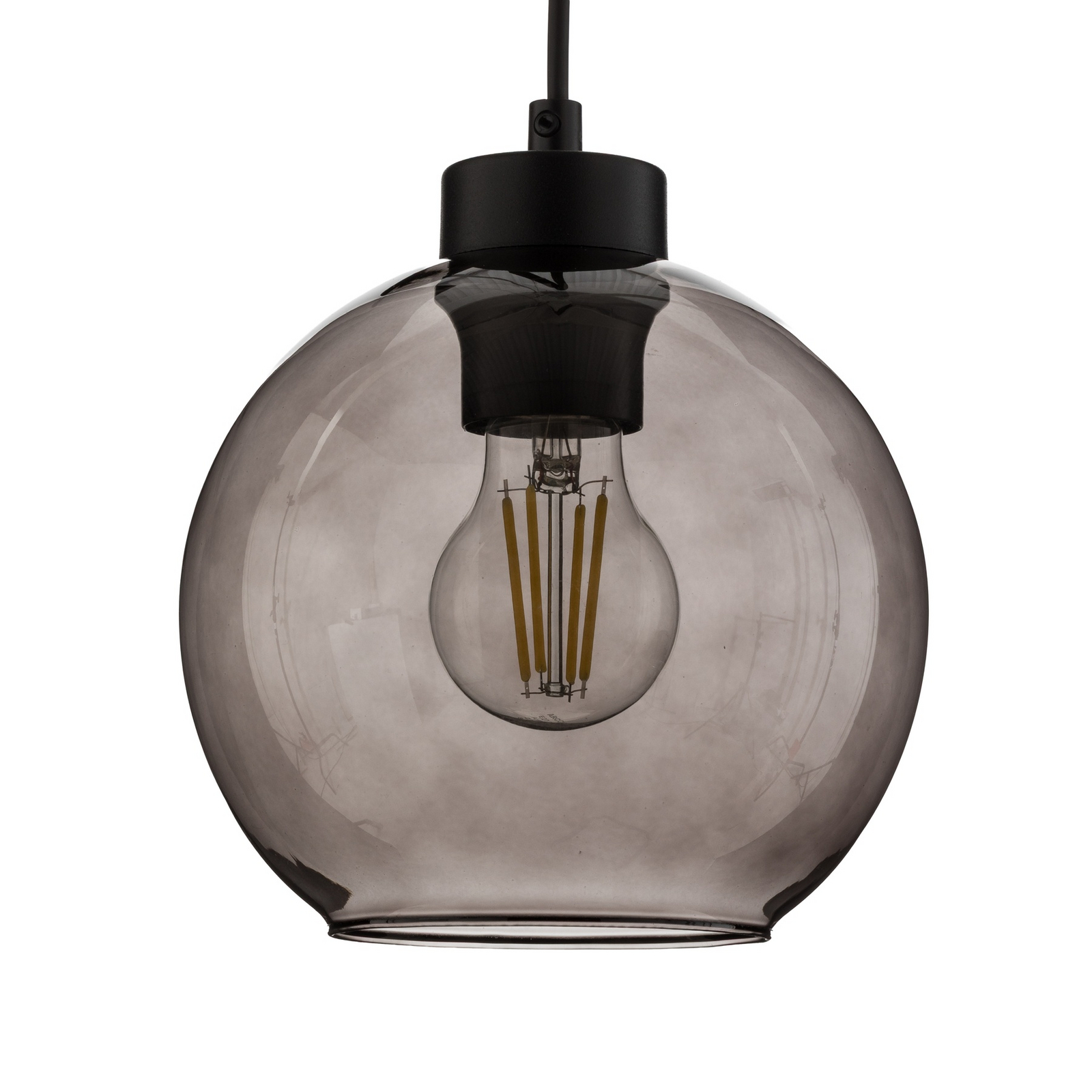 Lampa ścienna Cubus, czarna/dymnoszara, szkło, wysokość 30 cm, E27 Lampa ścienna Cubus, czarna/dymnoszara, szkło, wysokość 30 cm, E27