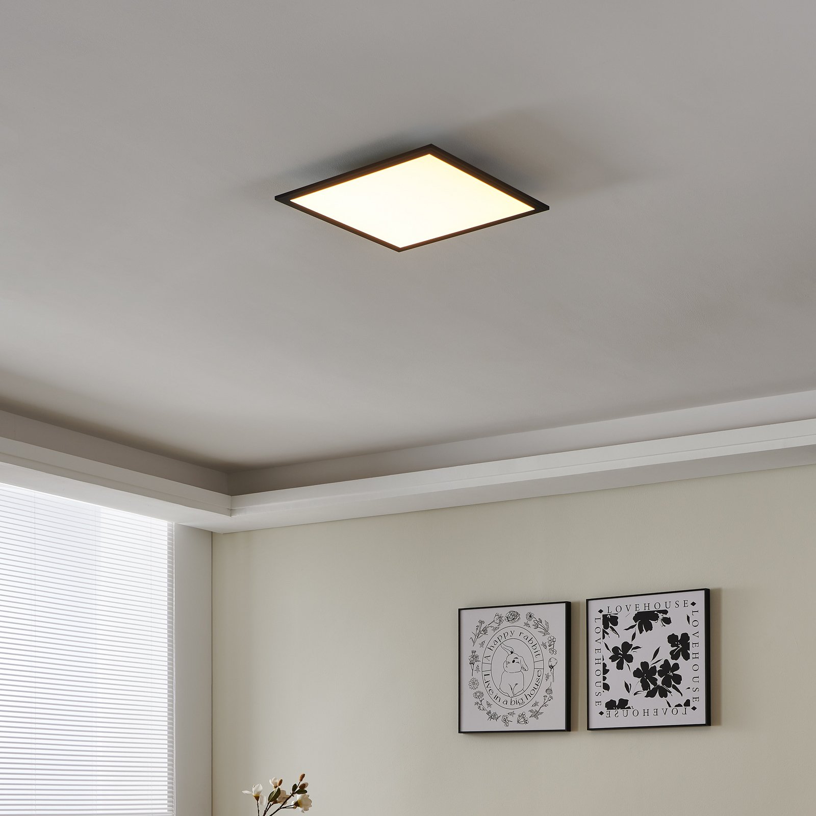 EGLO connect CCT griestu lampa 45x45cm melna EGLO connect CCT griestu lampa 45x45cm melna