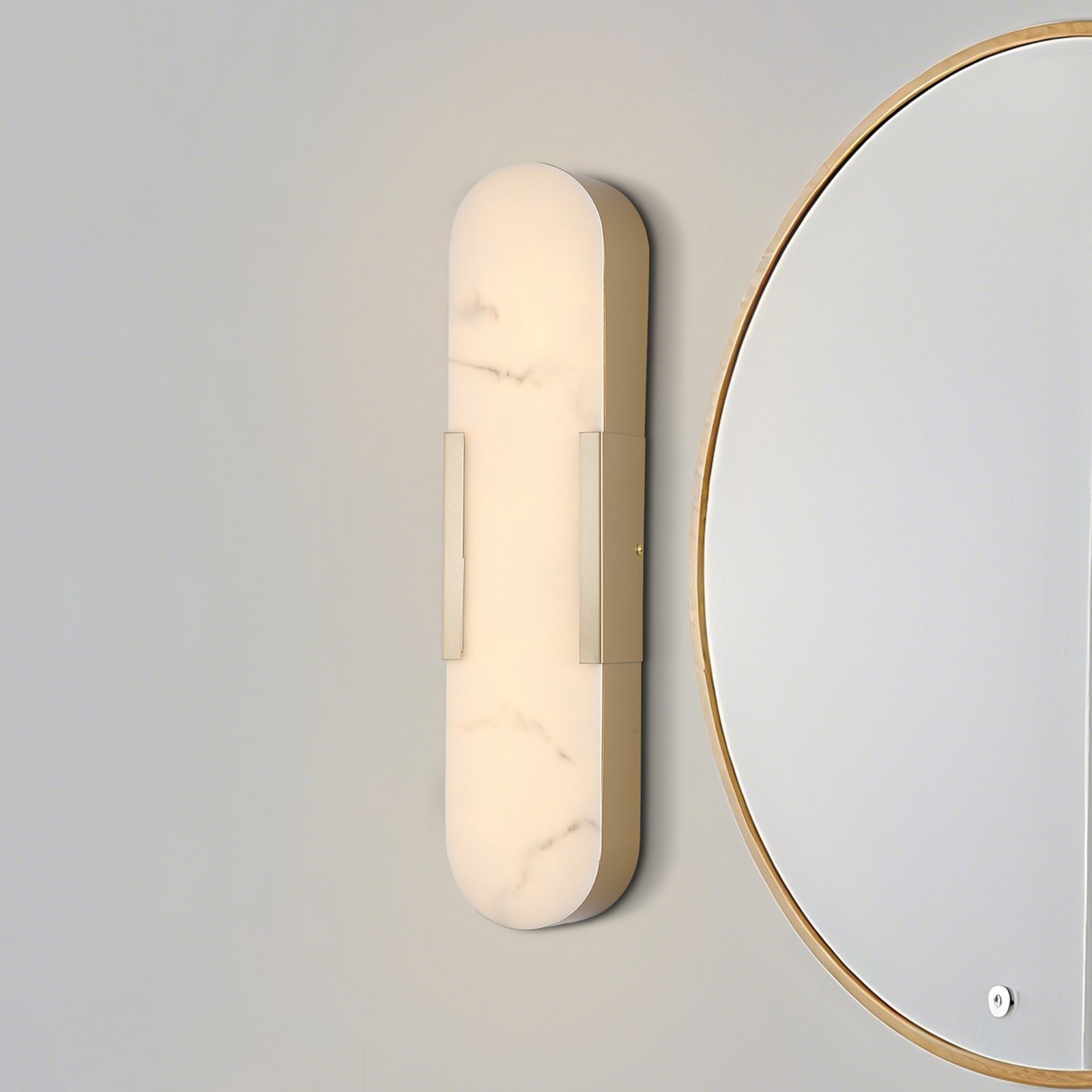 LED vannas istabas sienas lampa Opaline Augstums 50 cm zelta krāsā Metāls/sveķi