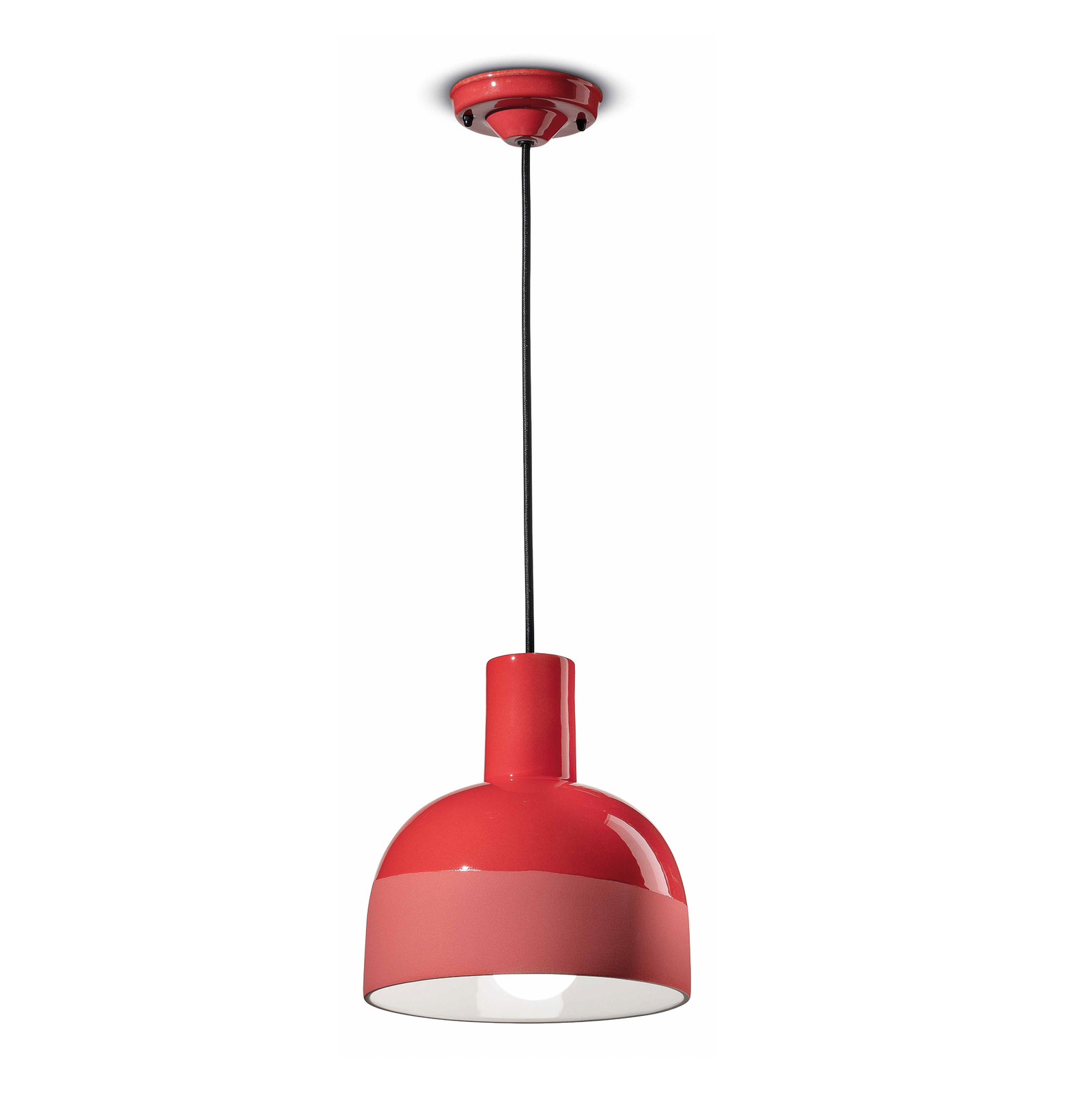 Caxixi pendant light made of ceramic, red