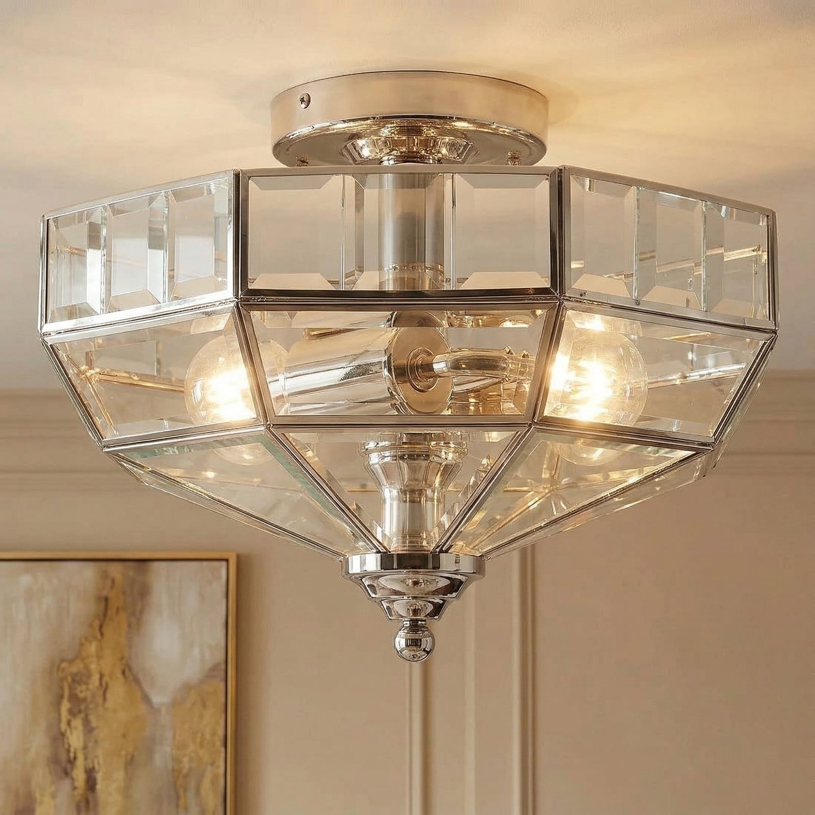 Plafonieră Old Park nichel lustruit