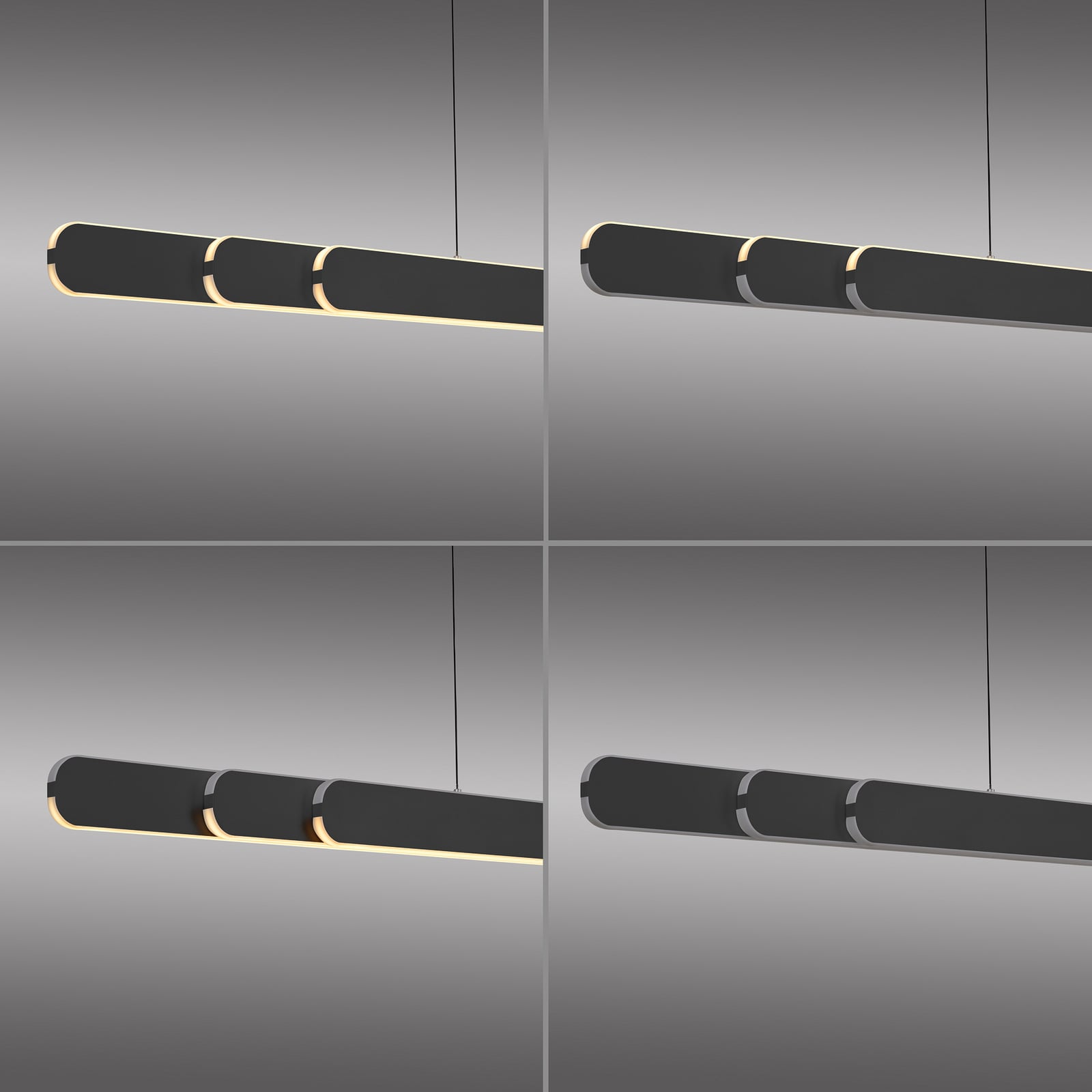 LED-riippvalgusti ADRIANA ROUND, must, pikkus 160 cm, metall, CCT