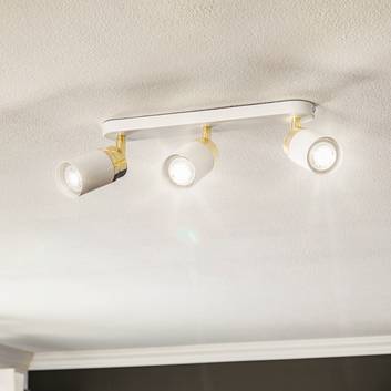 Rondo loftspot, hvidt/guld, 3 lyskilder