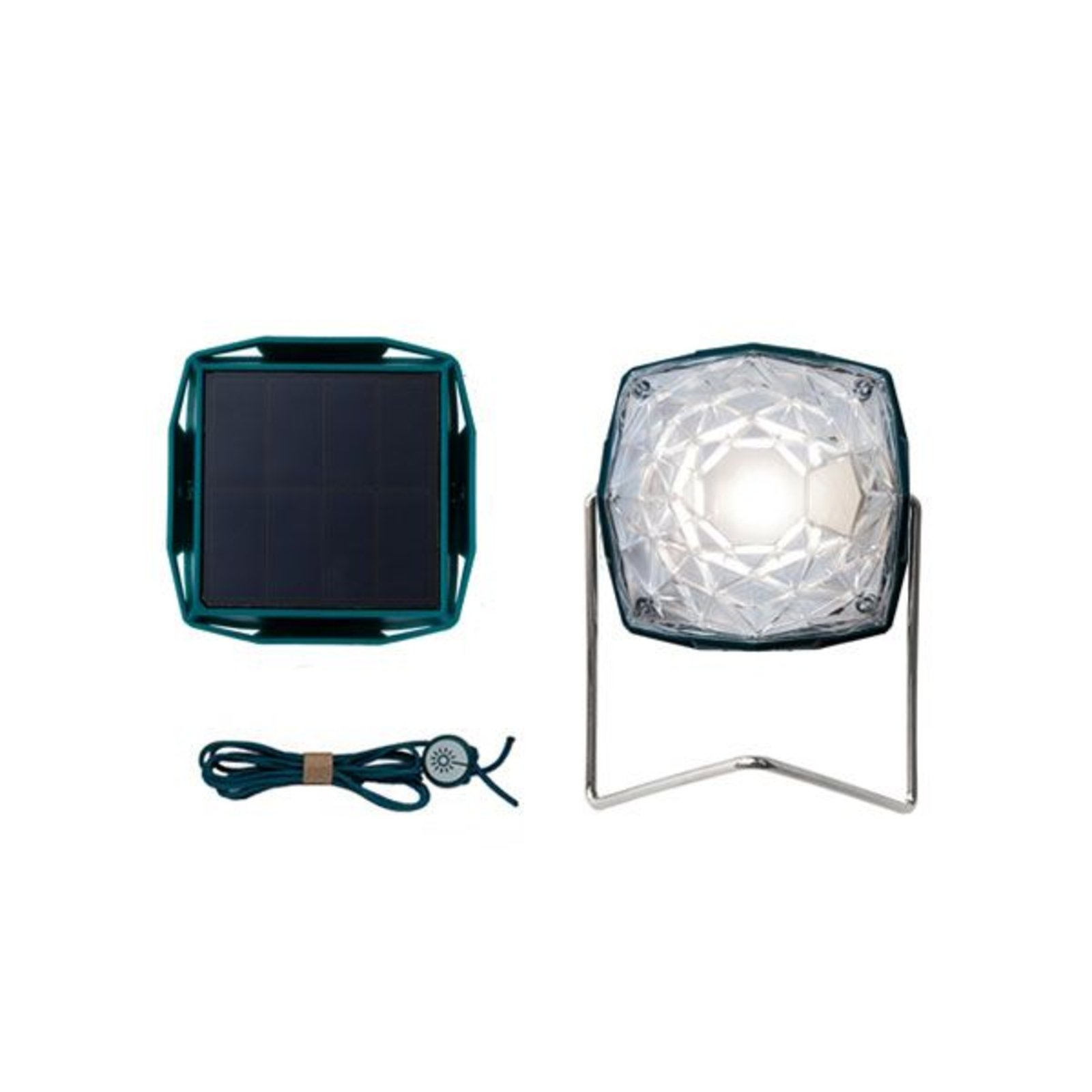 Lille Sun Diamond LED-solcellelampe med stativ