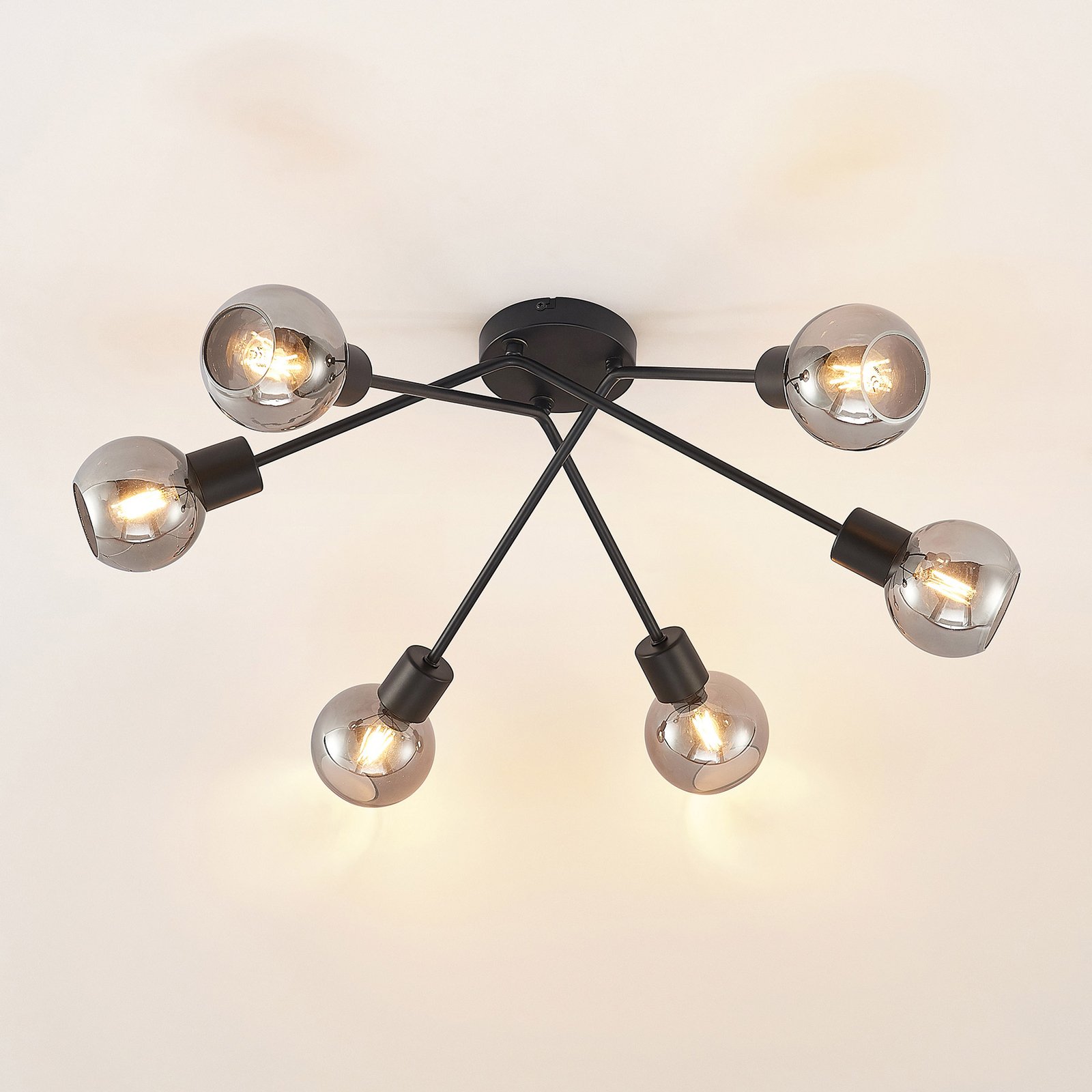 Lioma 6 Plafondlamp Black - Lindby