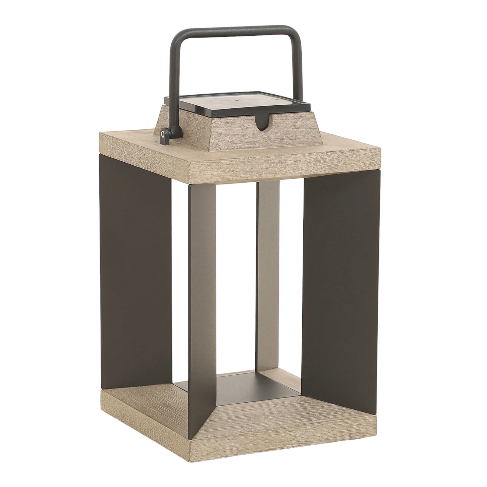 Teckalu solar lantern, Duratek/aluminium black, 36.5cm