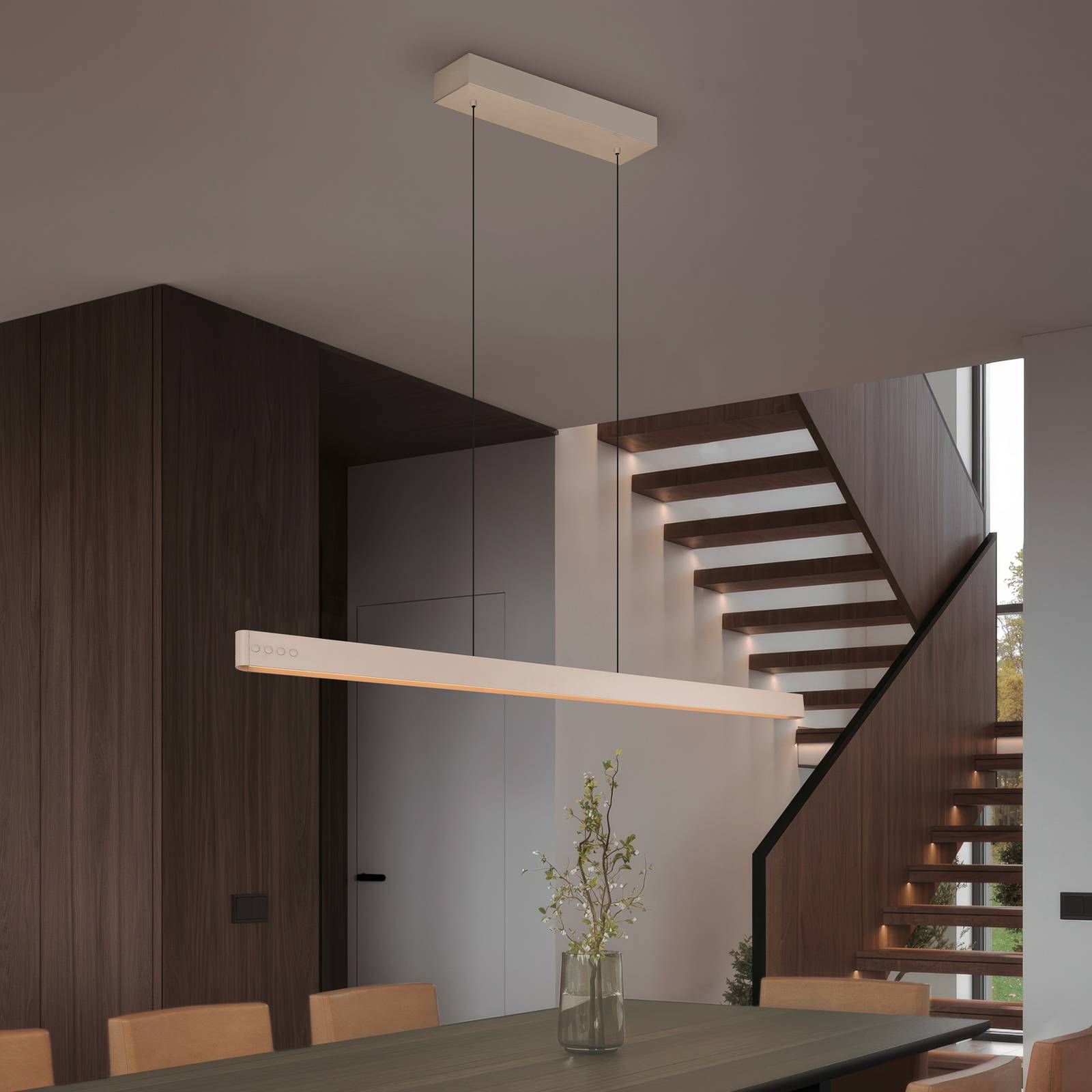 LED-Hängeleuchte Donegal, beigefarben, Länge 150 cm, CCT günstig online kaufen