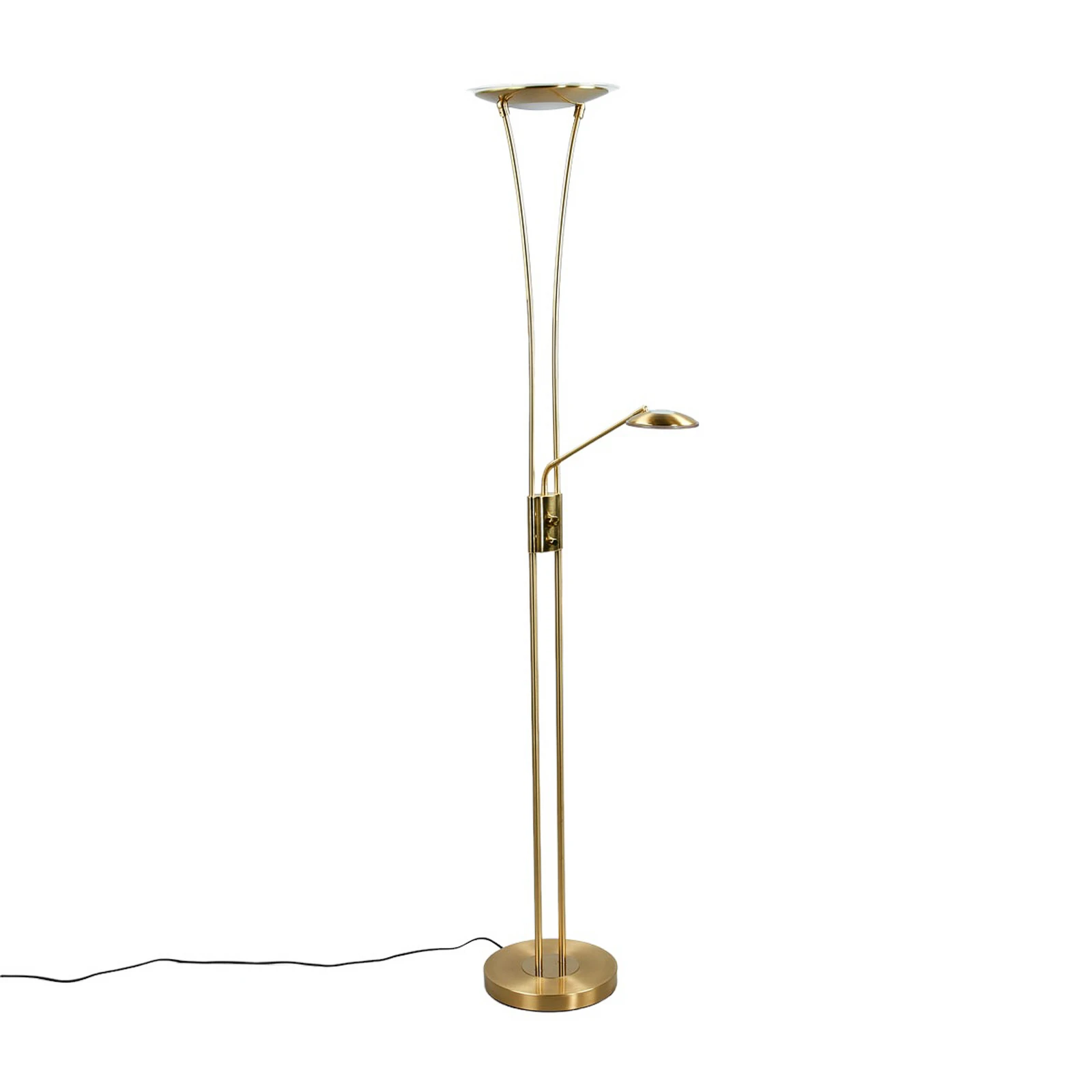 Lindby LED φωτιστικό οροφής Eda, ύψος 180 cm, ορείχαλκος, ρυθμιζόμενο