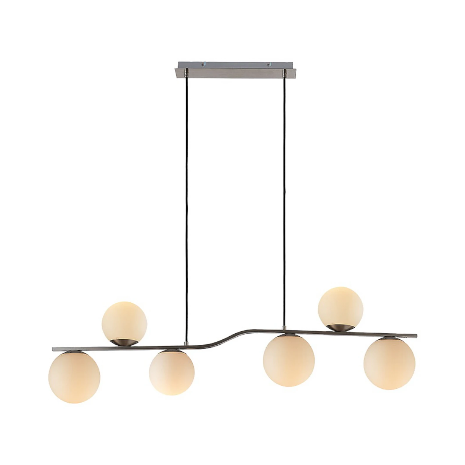 Lindby rippvalgusti Avalyn, niklivärvi, klaas, 110 cm, E14