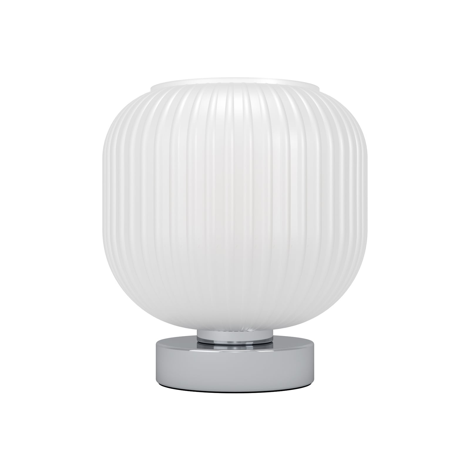 Stolová lampa Dasmina, biela/chróm, sklo, oceľ, E27