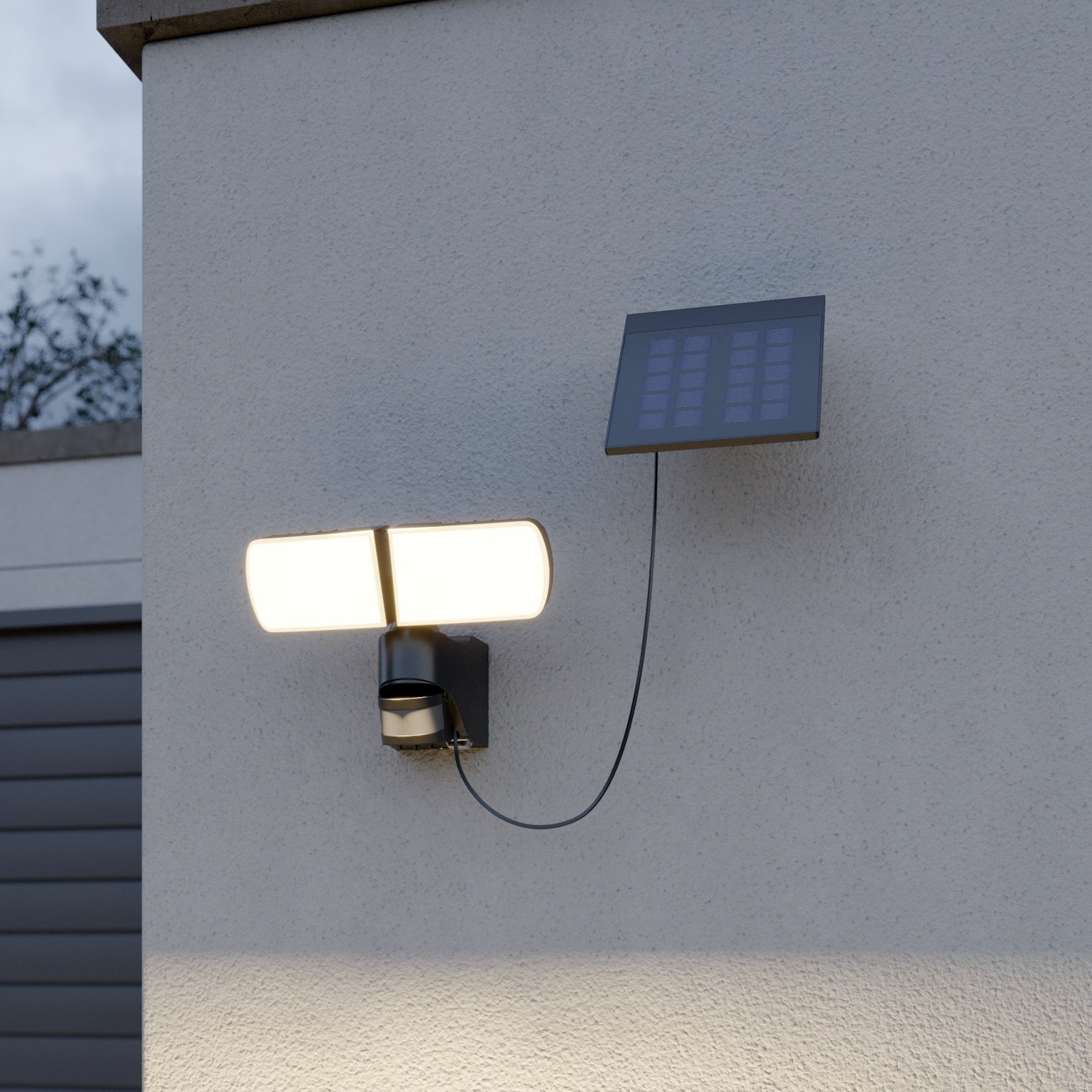 Lissano Aplique de Pared Solar w/Sensor Black - Arcchio