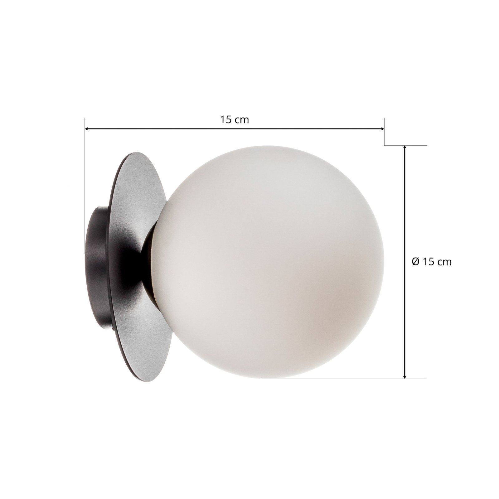 Minerva K1 wall light with black metal rim