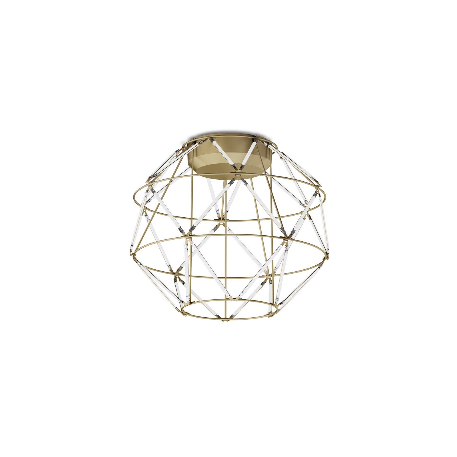 Plafonnier LED Euclide, doré, métal, largeur 35 cm