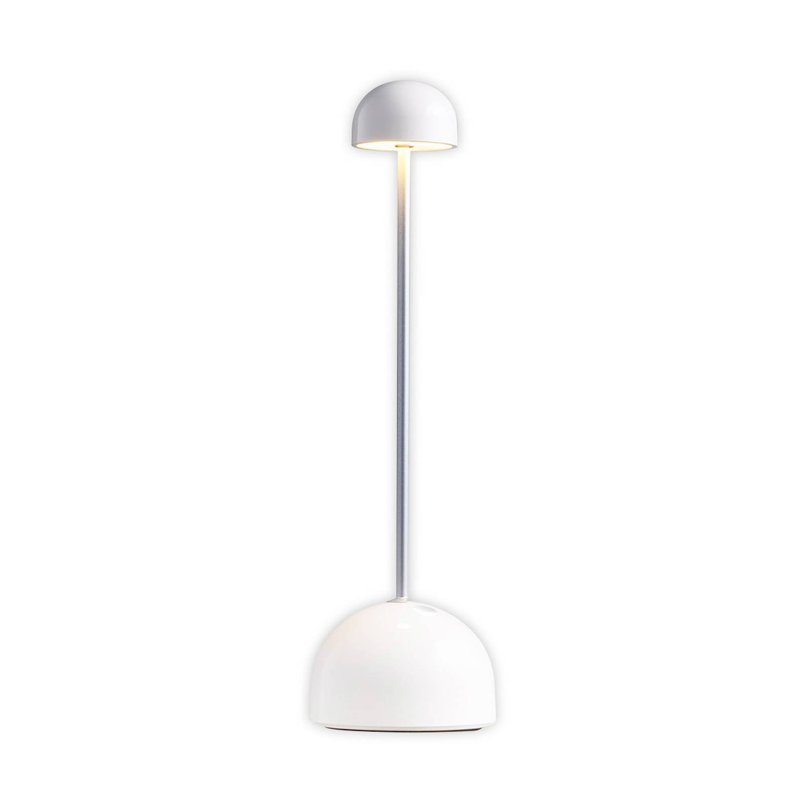 MARSET LED-Akku-Tischlampe Sips, weiß/silber, 31 cm, Stahl
