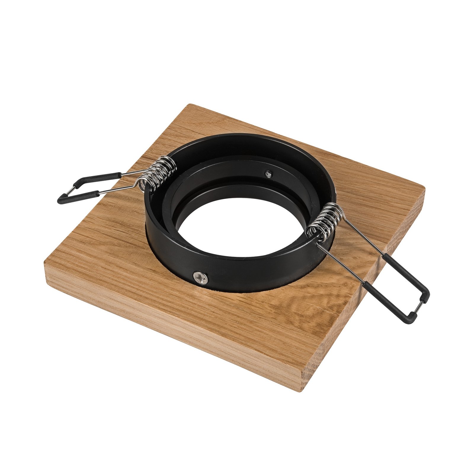 Forsænket loftlampe Tobby, 10 x 10 cm, egetræ, GU10