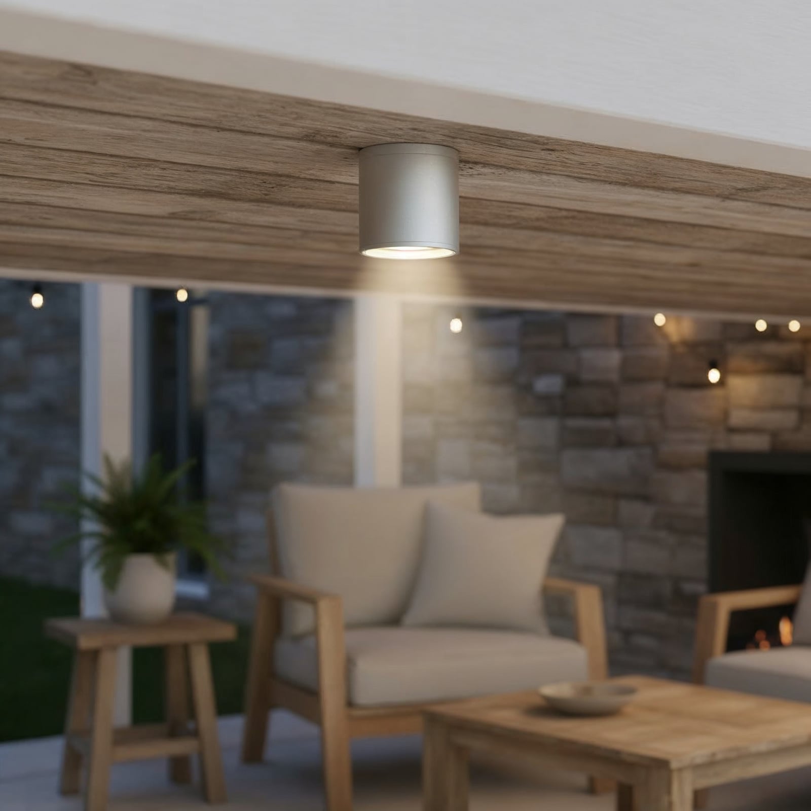 Candeeiro de teto Ideal Lux Gun, cinzento, alumínio, IP44, GU10 Candeeiro de teto Ideal Lux Gun, cinzento, alumínio, IP44, GU10