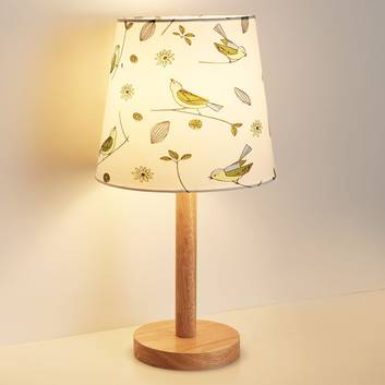 Pauleen Cute Bird lámpara mesa pie de madera clara