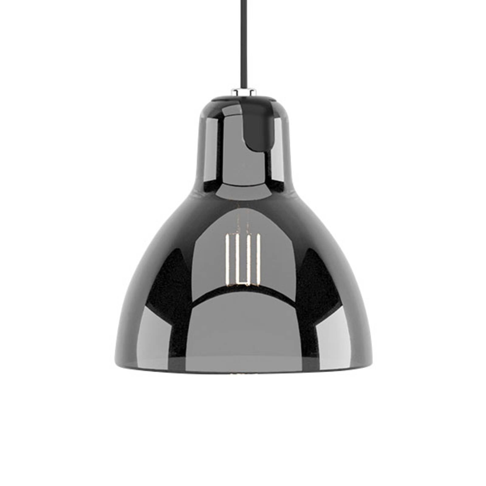 Rotaliana Luxy H5 Glam lámpara colgante negro/humo, para salón / comedor, aluminio, vidrio, E14, 7 W