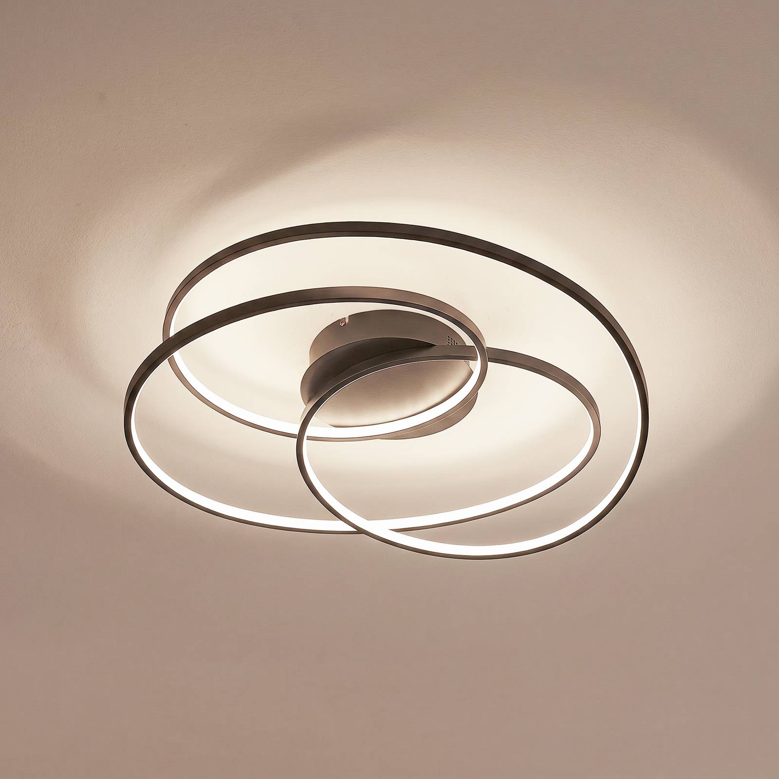 Lindby LED-taklampa Kateryna, svart, Ø 60 cm, dimbar