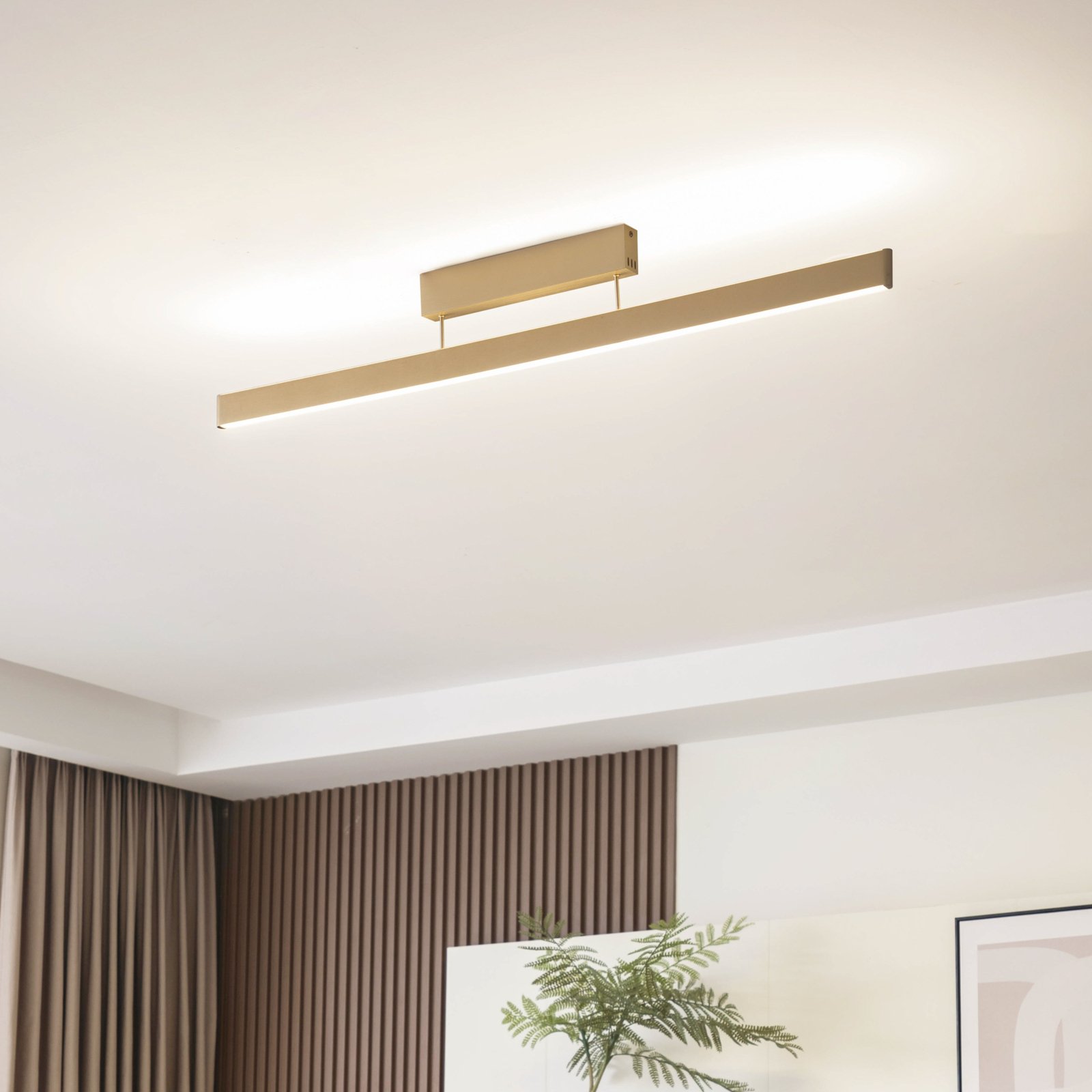 Lucande Smart LED осветление за таван Mylosh, злато, CCT, Tuya
