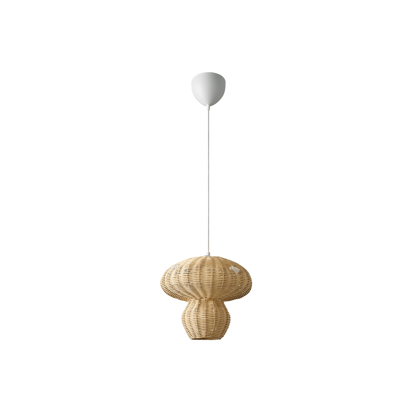 Lampa wisząca Allie, rattan, kształt grzyba, naturalny brąz