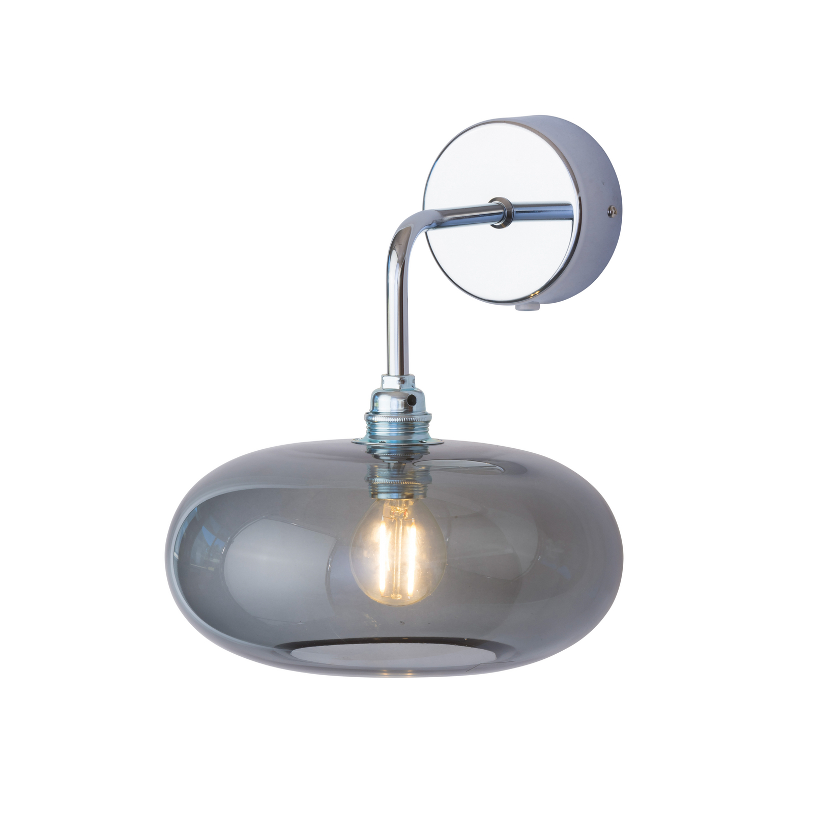 EBB & FLOW Wandleuchte HORIZON, rauchgrau, Glas, Ø 21 cm