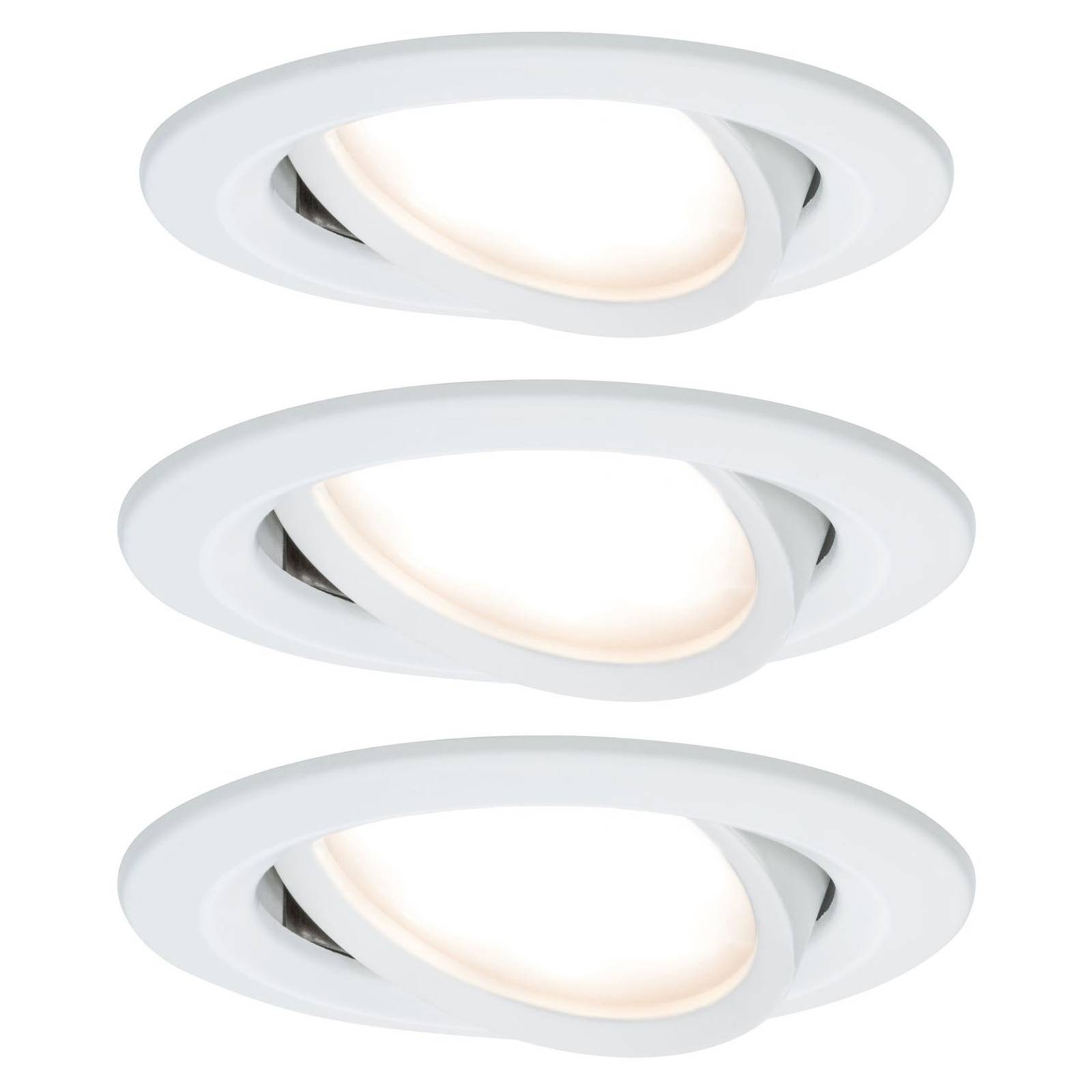Paulmann Licht Paulmann No. 93451 Einbauleuchte LED Coin Nova 3er-Set rund 6,5W Alu gedreht schwenkbar