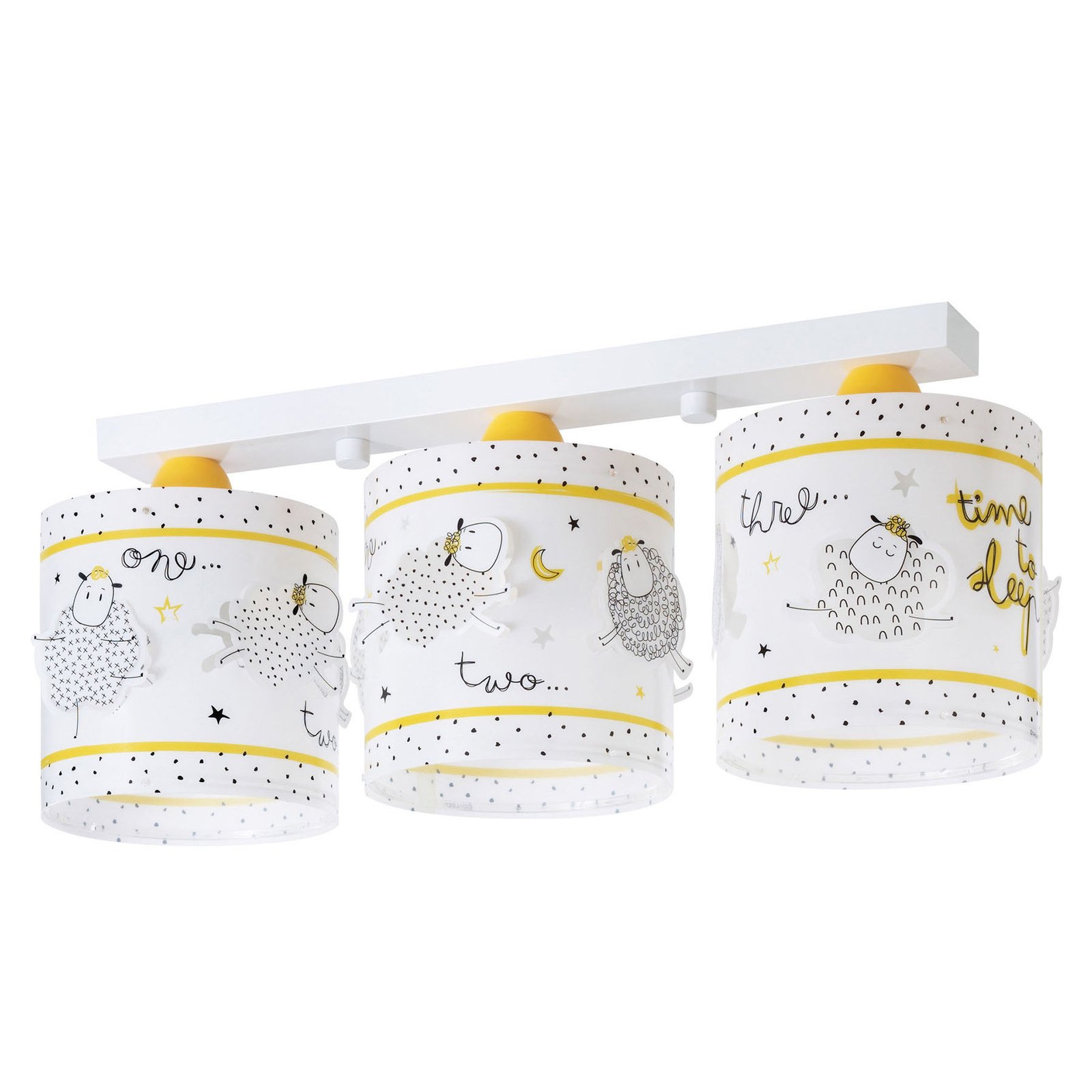 Dalber Time to sleep children’s ceiling light, three-bulb, for Children's Room, plastic, E27, 60 W, energy efficiency: A++, L: 51 cm, W: 15 cm, H: 20.5 cm