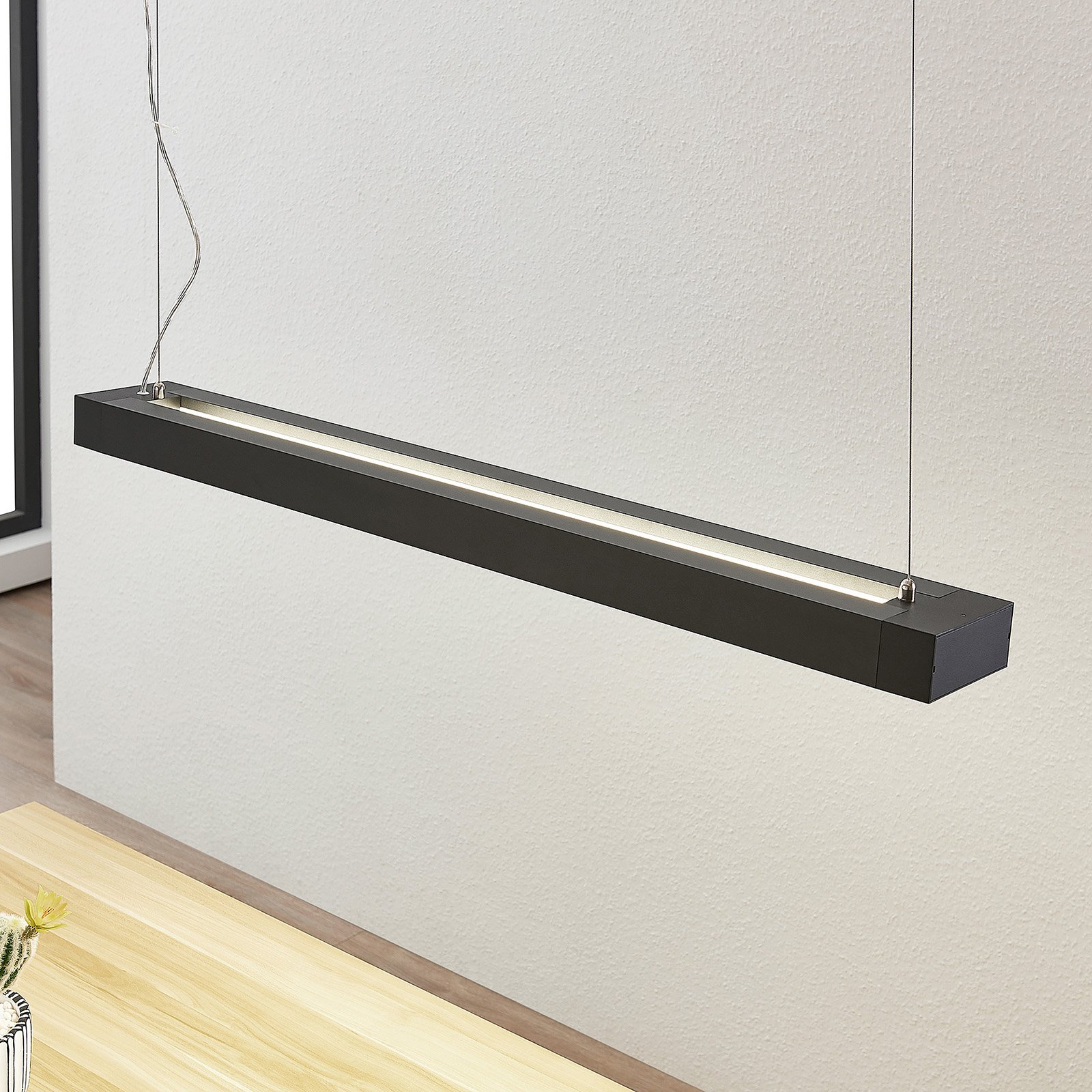 Arcchio Cuna LED függő, fekete, szögletes 92 cm