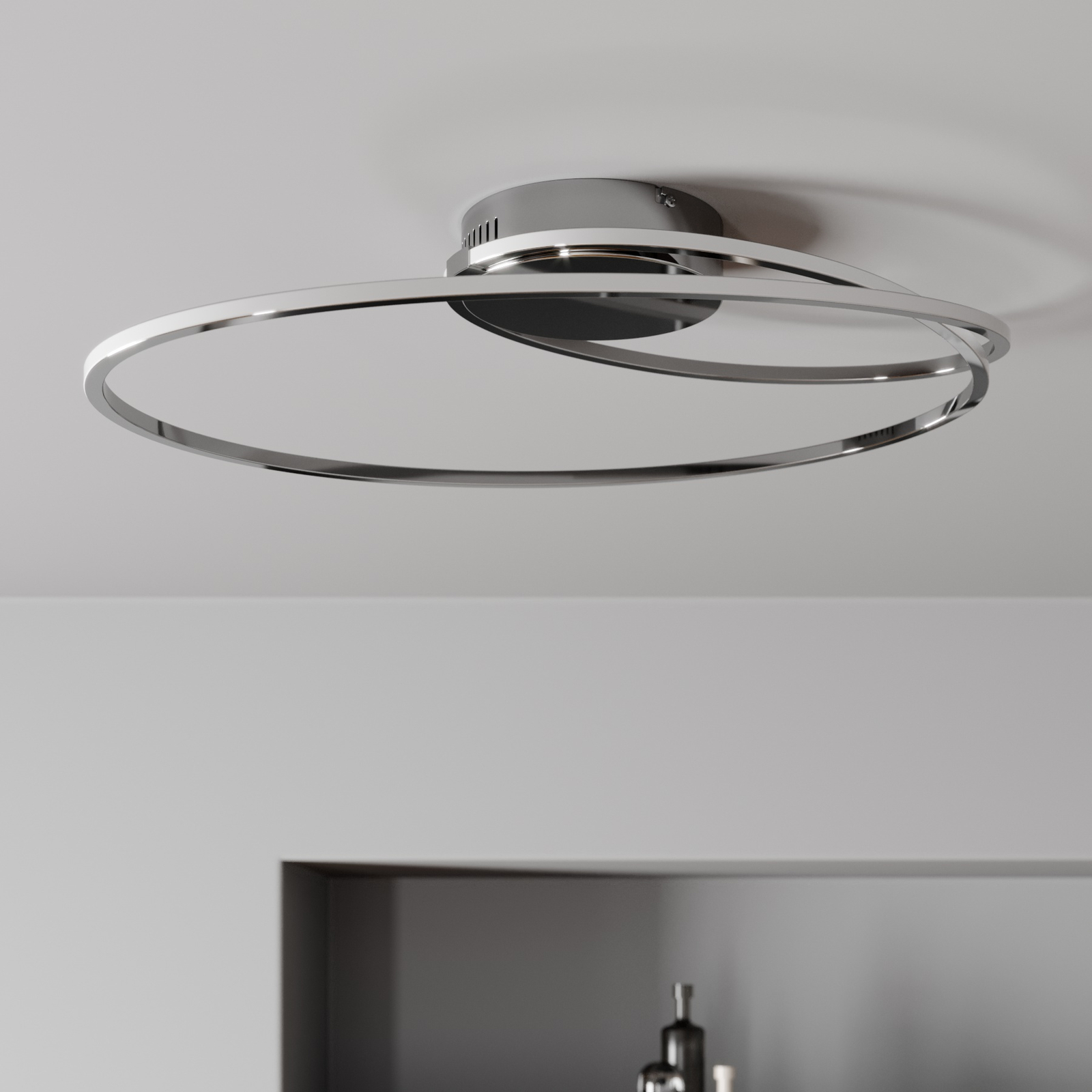 Lindby Xenias LED-Deckenleuchte, chrom