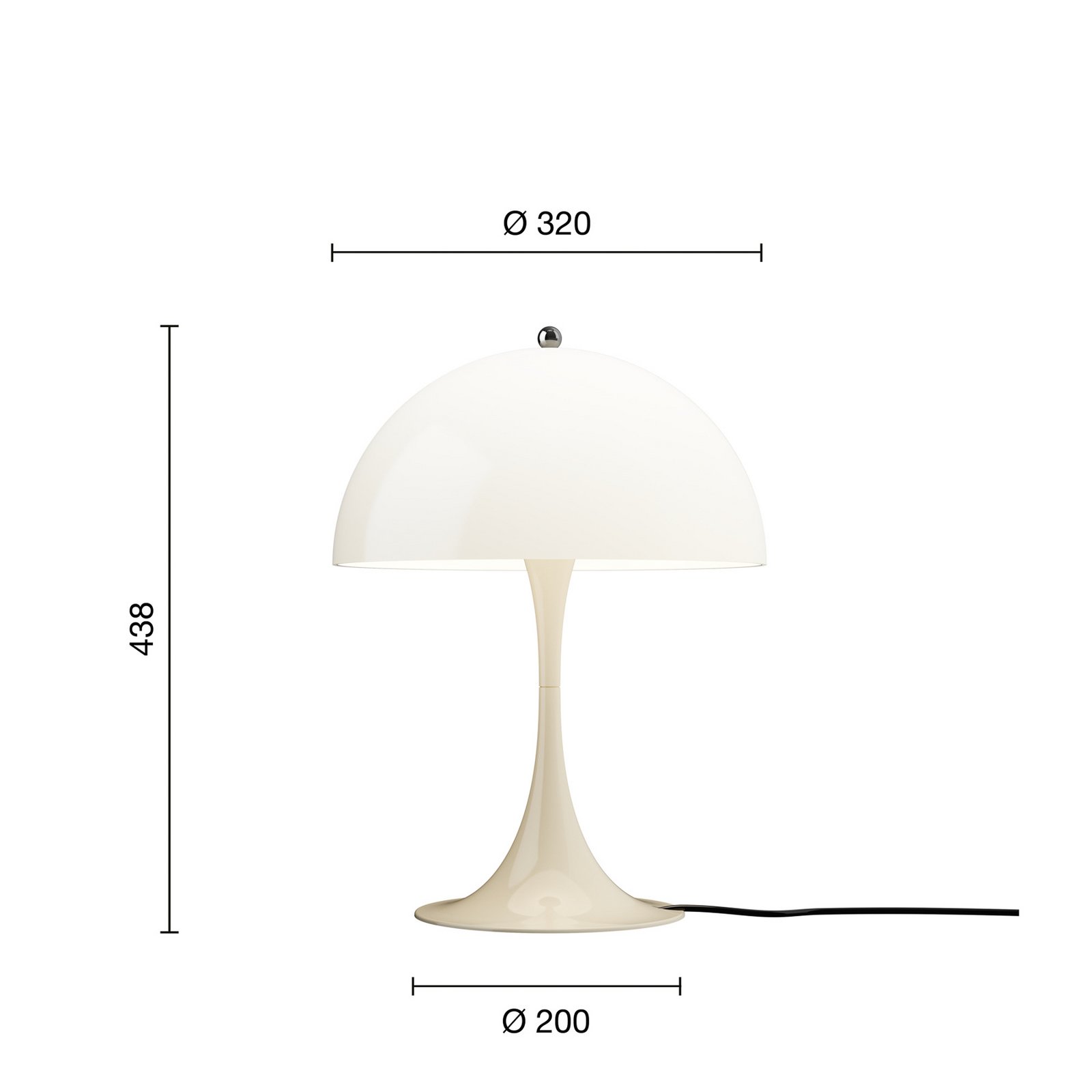 Panthella 320 Tischlampe beige Ø 32 cm E14 - Louis Poulsen