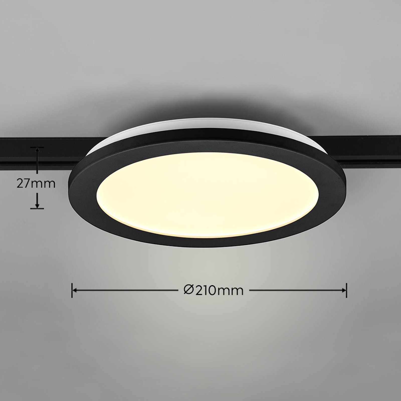 LED-Deckenlampe Camillus DUOline, Ø 26 cm, schwarz
