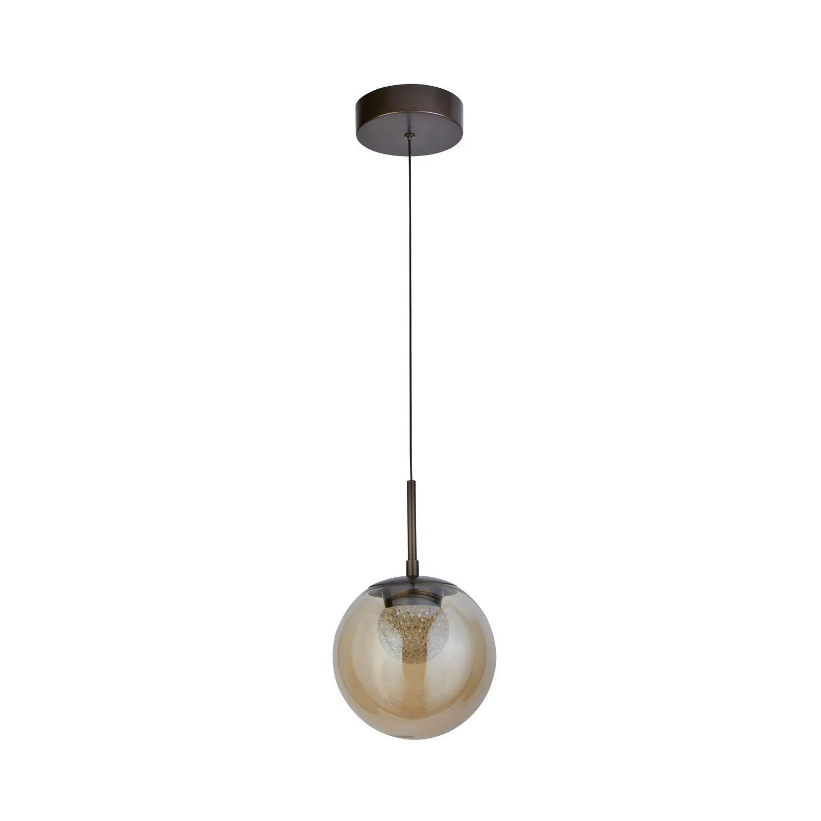 Suspension LED Solis, à 1 lampe, bronze, verre, 2 700 K