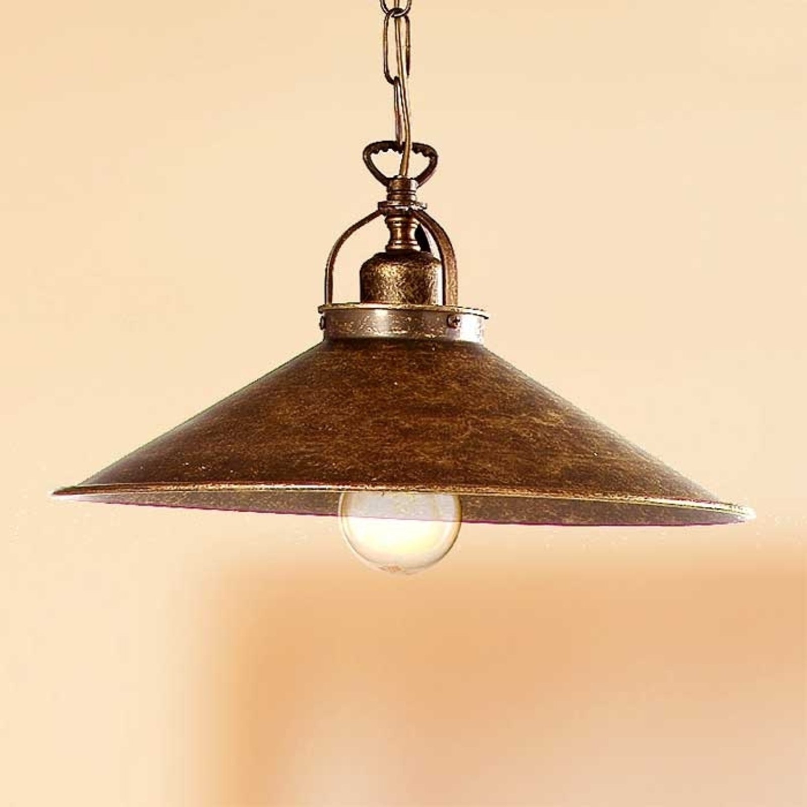 Rustik hængelampe BRUNO, 35 cm
