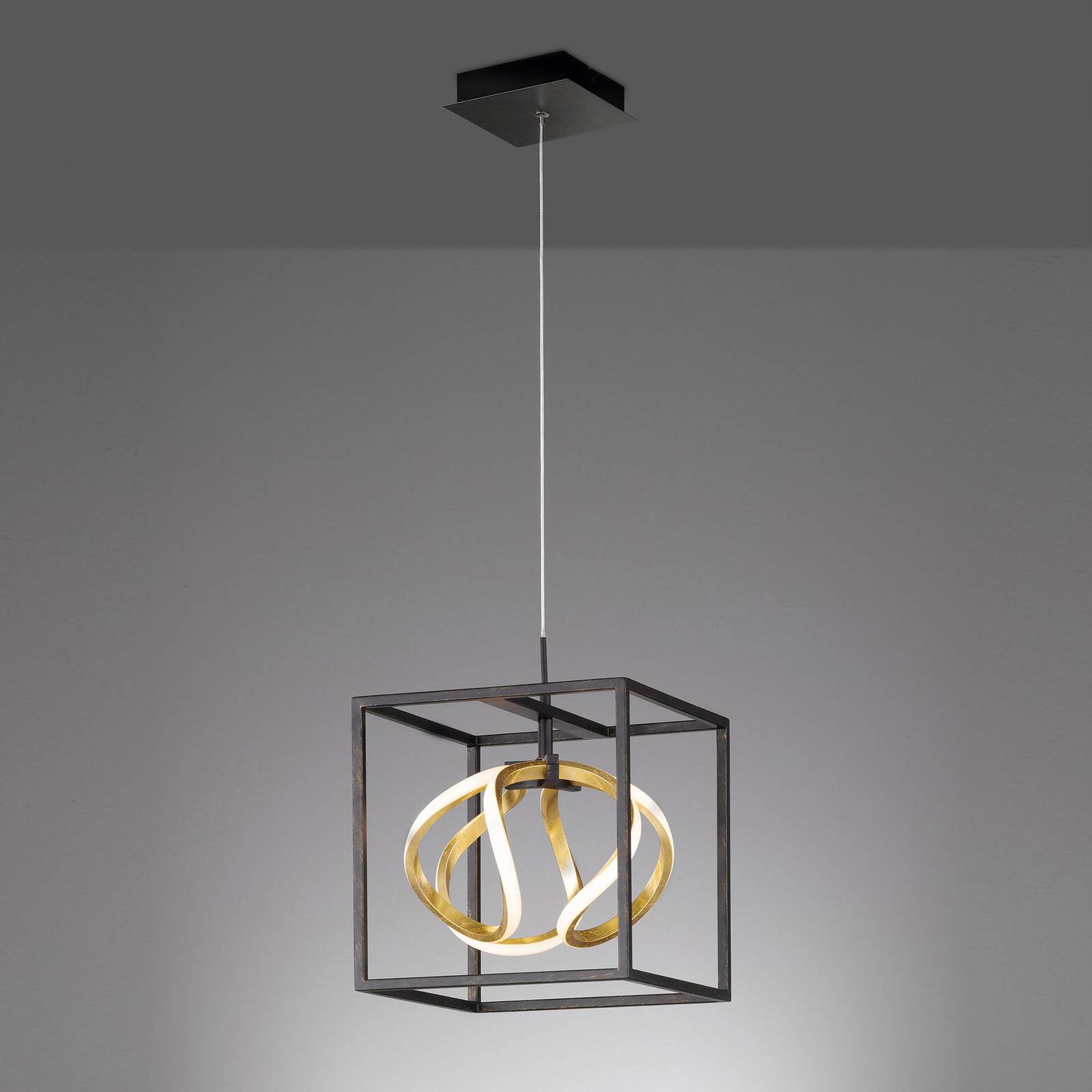 FISCHER & HONSEL Závěsné svítidlo Gesa LED s kovovou klecí, jedno světlo
