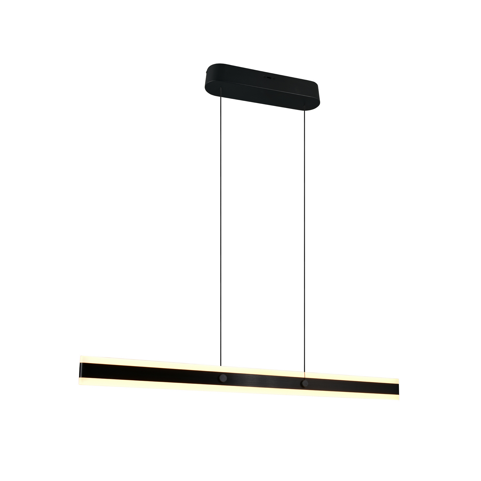 Candeeiro suspenso LED Arcola, preto, comprimento 115 cm, CCT, 2 lâmpadas. Candeeiro suspenso LED Arcola, preto, comprimento 115 cm, CCT, 2 lâmpadas.
